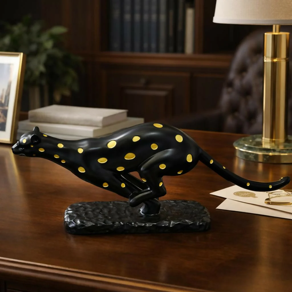 Running Leopard Showpiece Statue for Home Decor Tabletop - Image 2