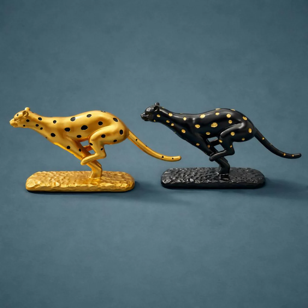 Running Leopard Showpiece Statue for Home Decor Tabletop - Image 4