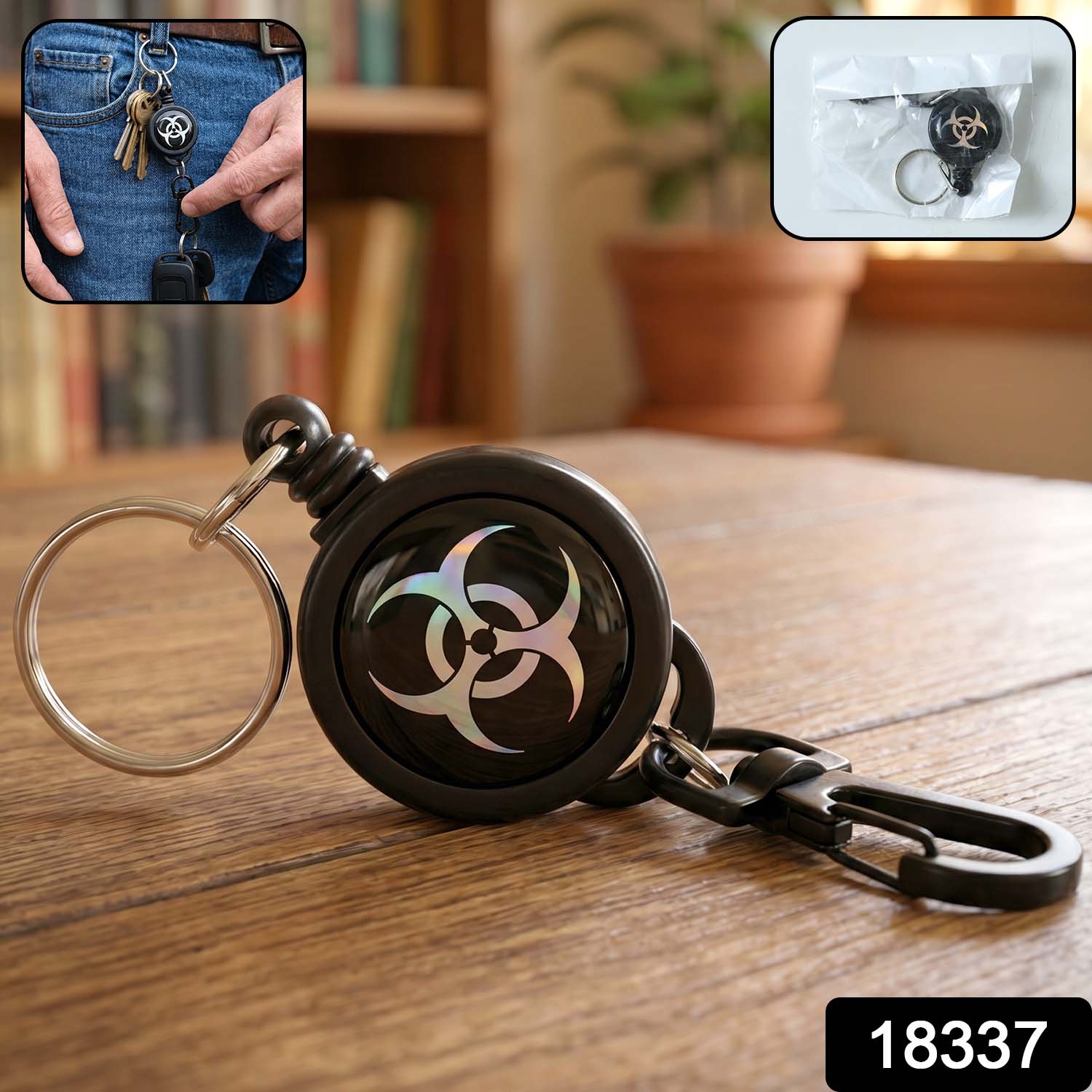 Safety Anti-Lost Retractable Keychain with Durable Reel Clip (1 Pc / Big) - Image 2