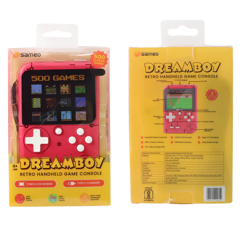 Sameo DreamBoy Retro Handheld Gaming Console with 500 Built-in Classic Games – Portable Mini Game Player with TV Output - Image 4