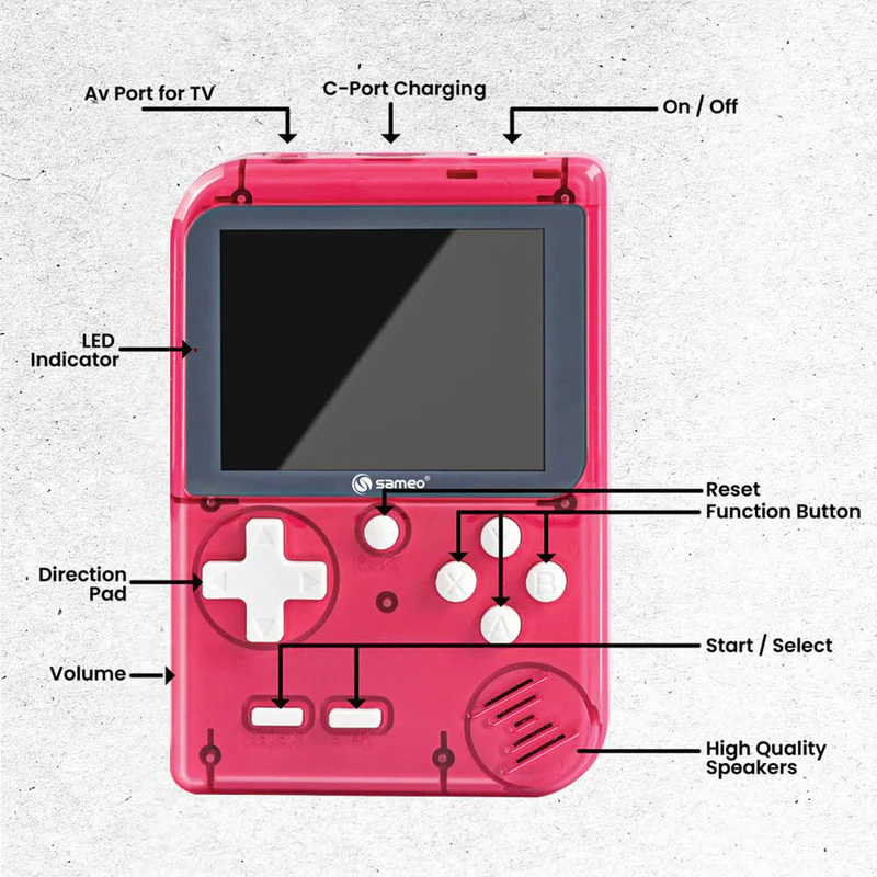Sameo DreamBoy Retro Handheld Gaming Console with 500 Built-in Classic Games – Portable Mini Game Player with TV Output - Image 7
