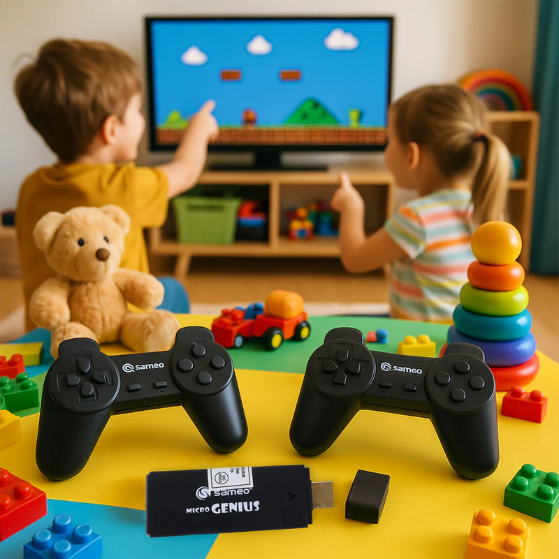 Sameo Micro Genius HDMI Gaming Console Dual Wireless Controllers - Image 2
