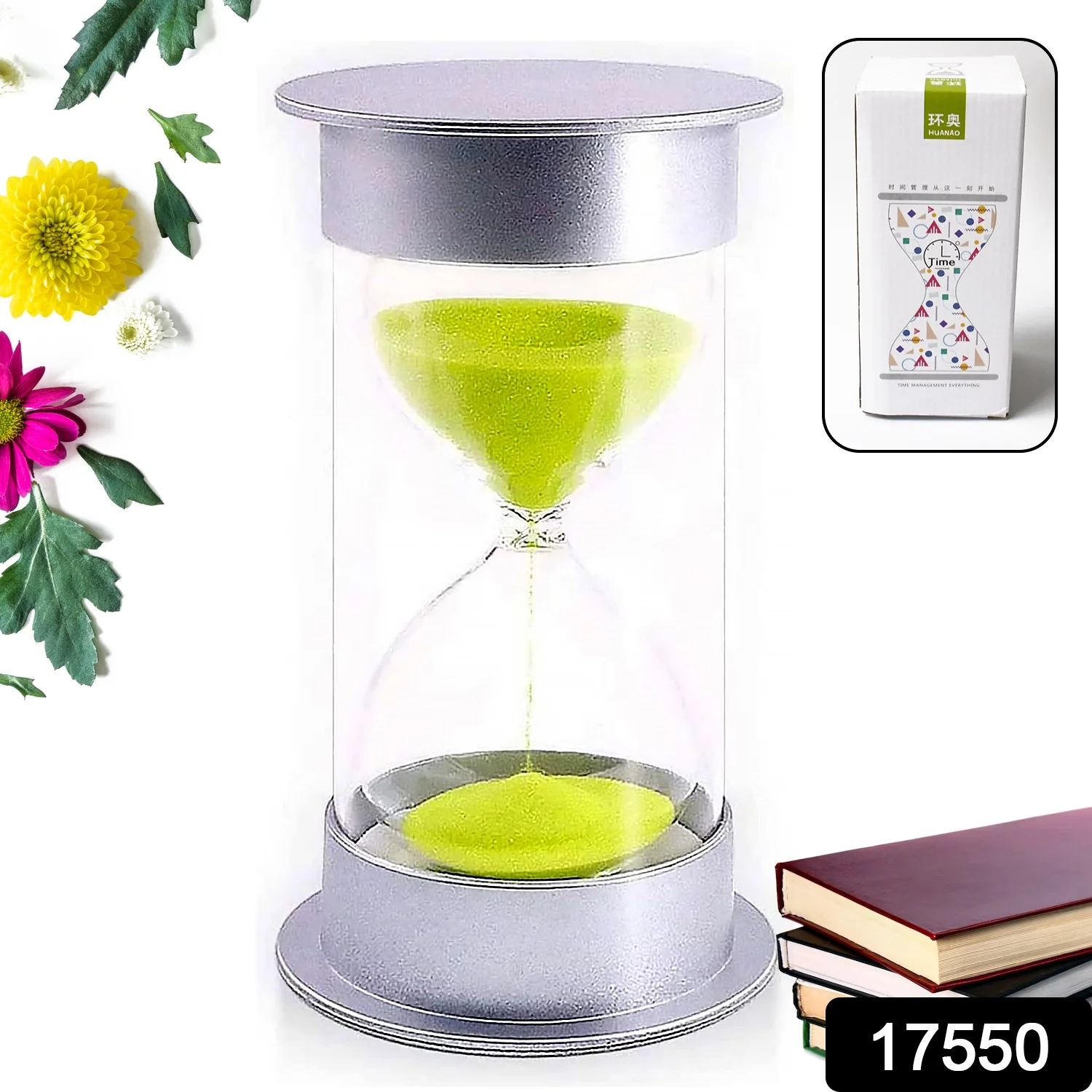 45-Minute Green Sand Timer – Hourglass Time Management Tool (Color: Green) - Image 2