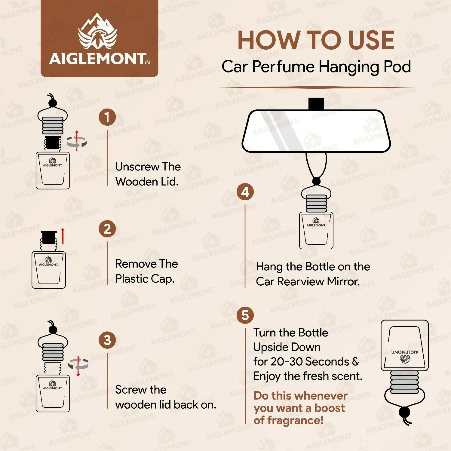 Sandalwood Car Perfume Hanging Pod Long Lasting Air Freshener Premium (10ml) - Image 4