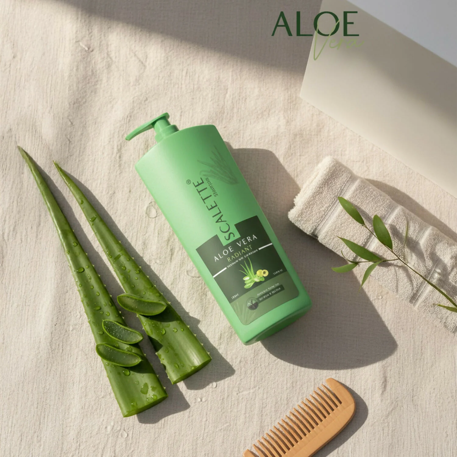 Scalette Aloe Vera Radiant Shampoo With Conditioner In 1, for Smooth, Shiny & Nourished Hair Care - Image 3