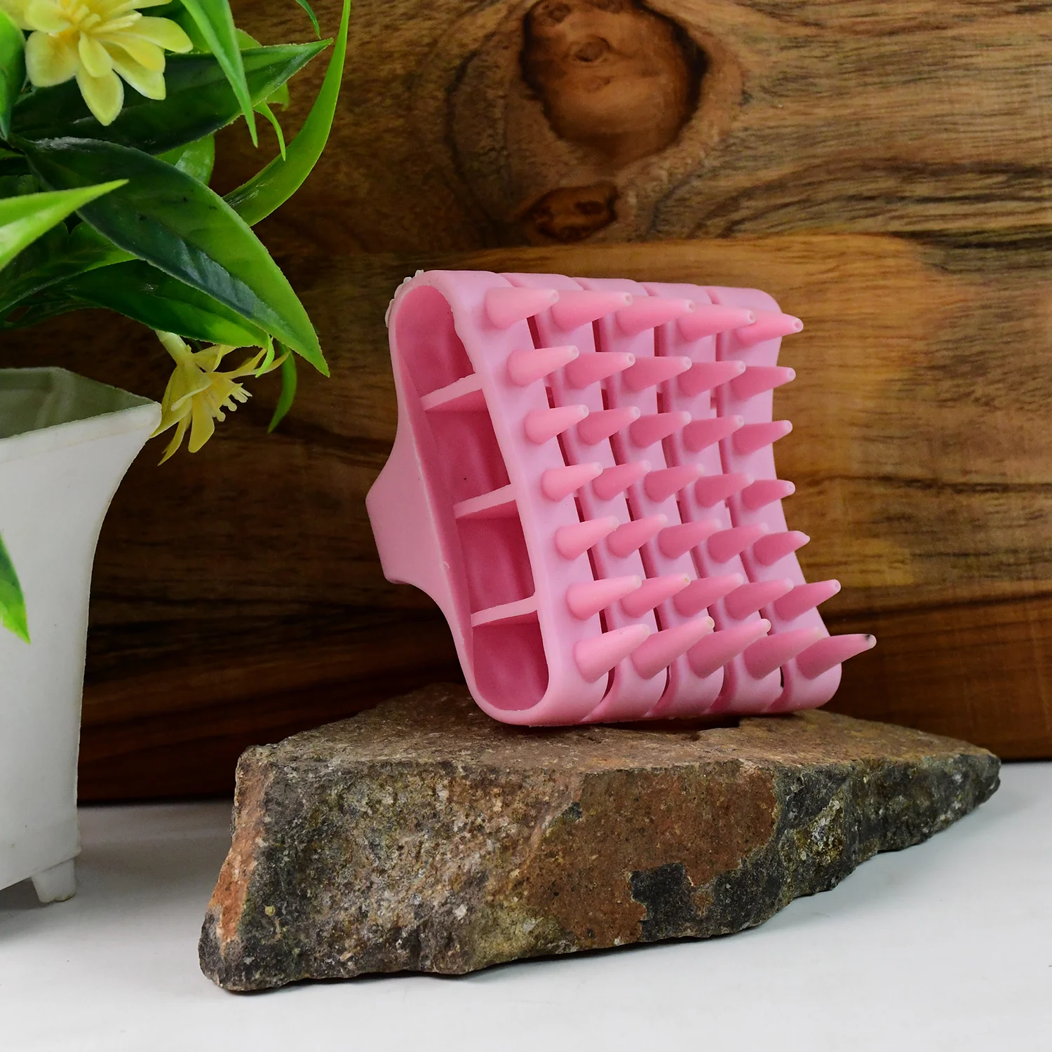 Scalp Massager Shampoo Brush Soft Silicone Hair Washing Comb with Handle - Image 6