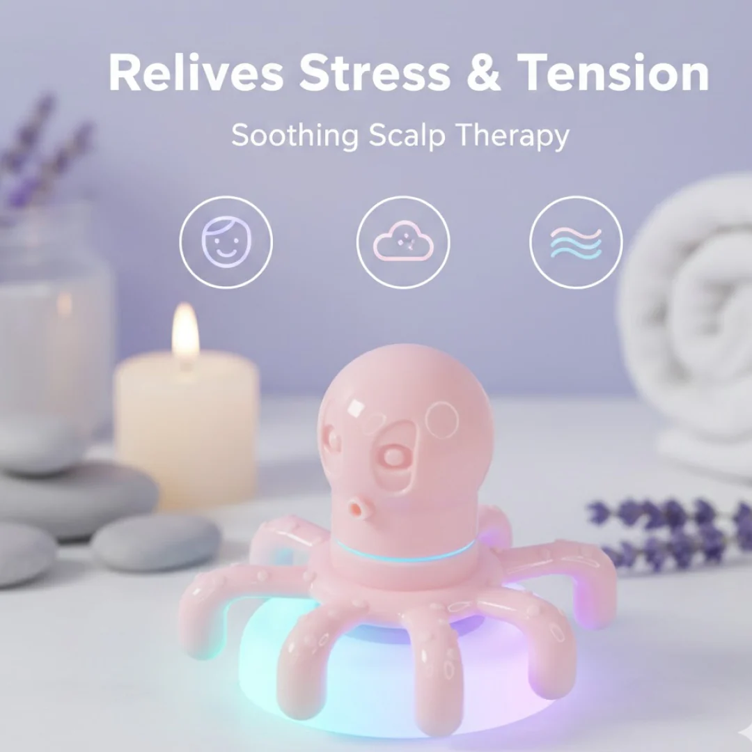 Scalp Relax Octopus Massager – Long Ergonomic Head Massager for Adults - Image 4
