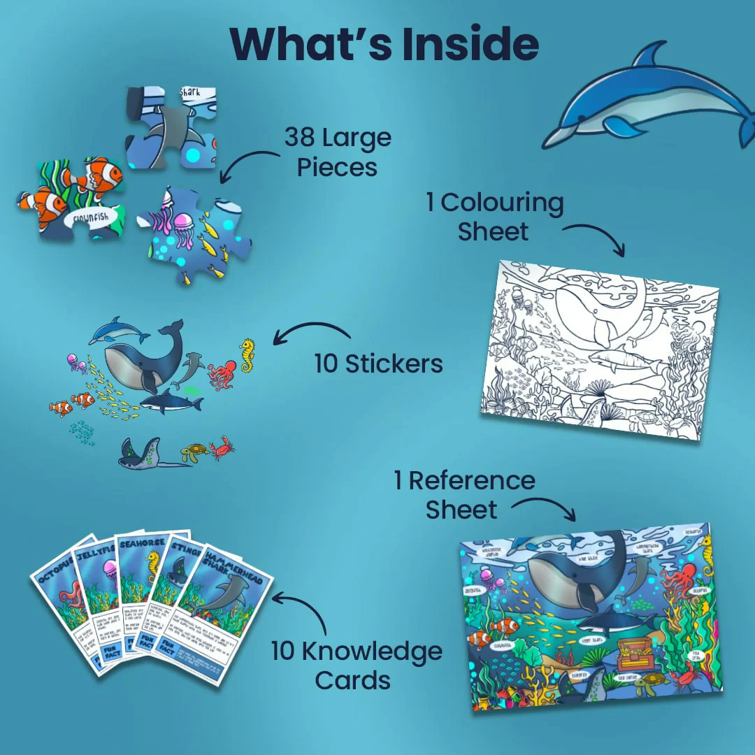 SEA MYSTERY PUZZLE LET'S FIND OUT - AGE 3+ (38 PUZZLE PIECES) MDF PUZZLE SERIES - Image 2