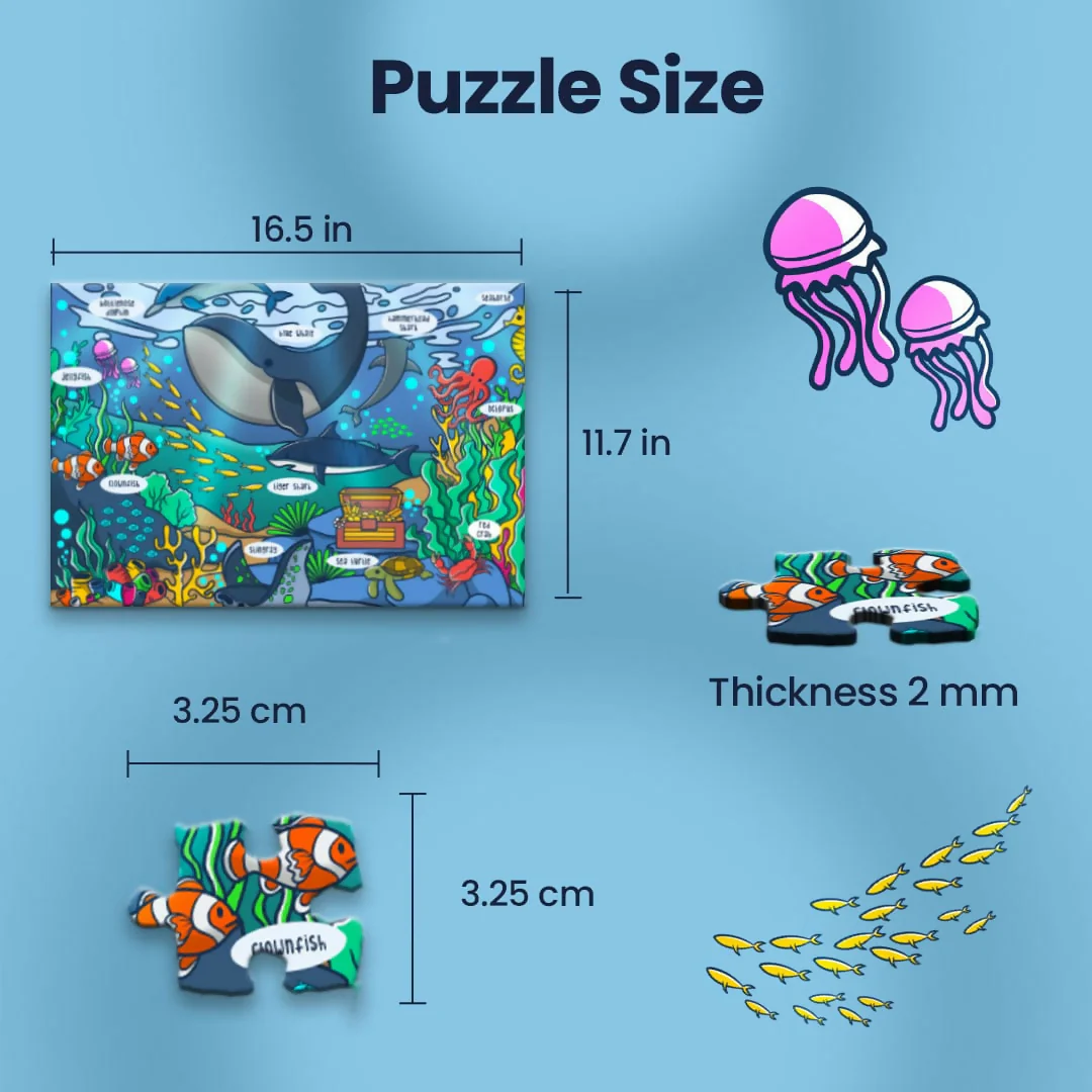 SEA MYSTERY PUZZLE LET'S FIND OUT - AGE 3+ (38 PUZZLE PIECES) MDF PUZZLE SERIES - Image 4