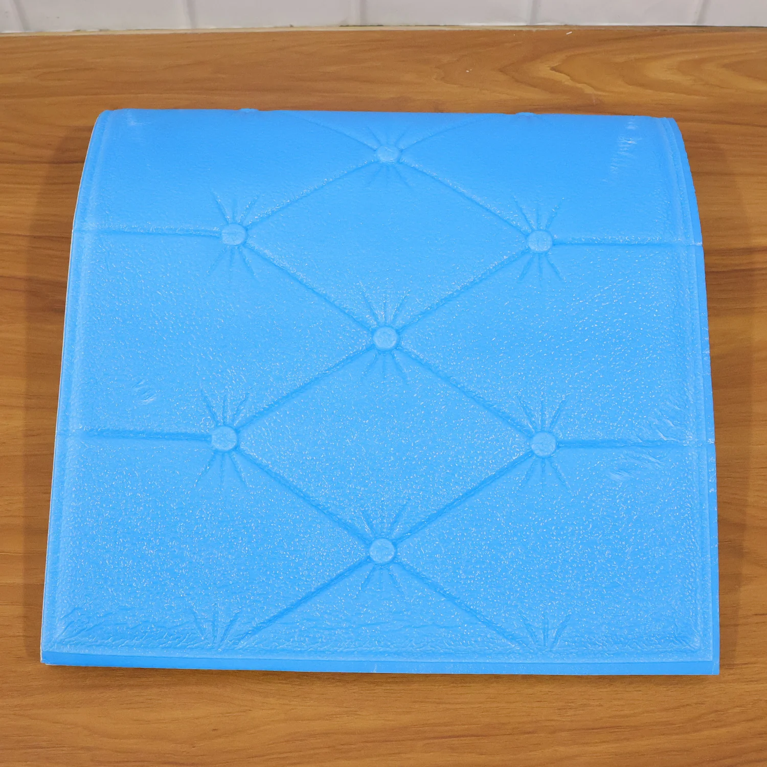 Self Adhesive 3D Foam Wall Panel Cushion Wallpaper (1 Pc, Blue, 69x35 Cm) - Image 9