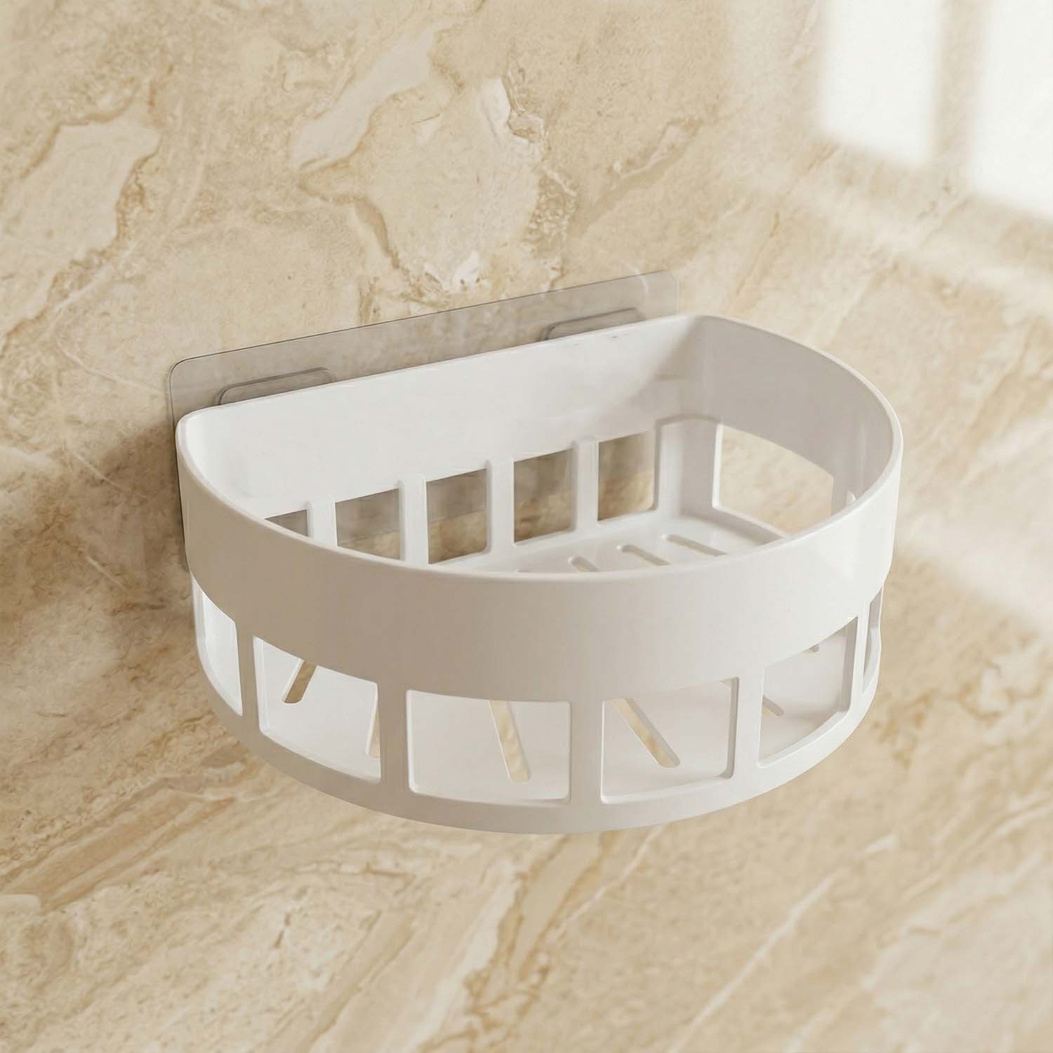 Self-Adhesive Corner Bathroom Shelf with Fast-Drain Holes (1 Pc) - Image 4