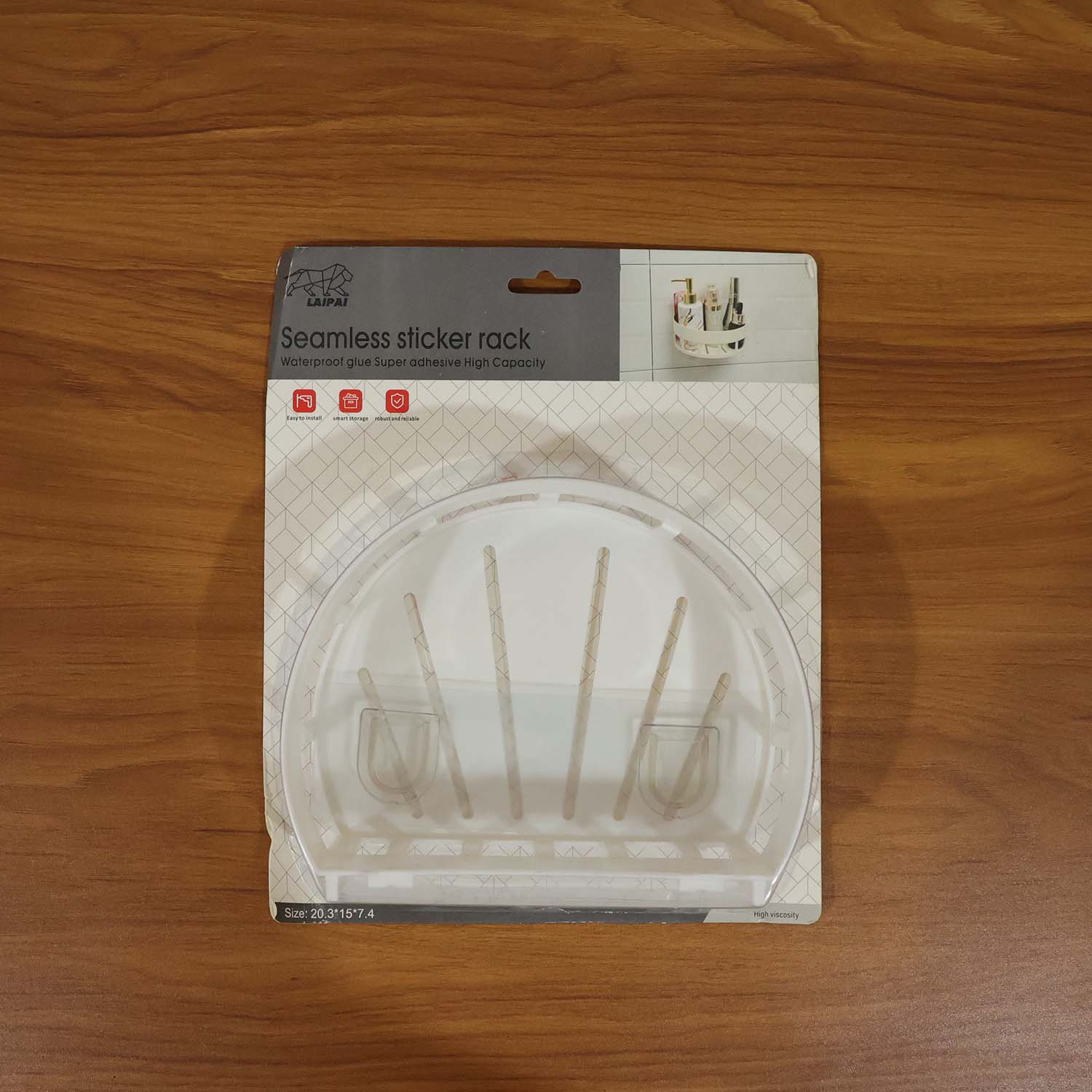 Self-Adhesive Corner Bathroom Shelf with Fast-Drain Holes (1 Pc) - Image 8
