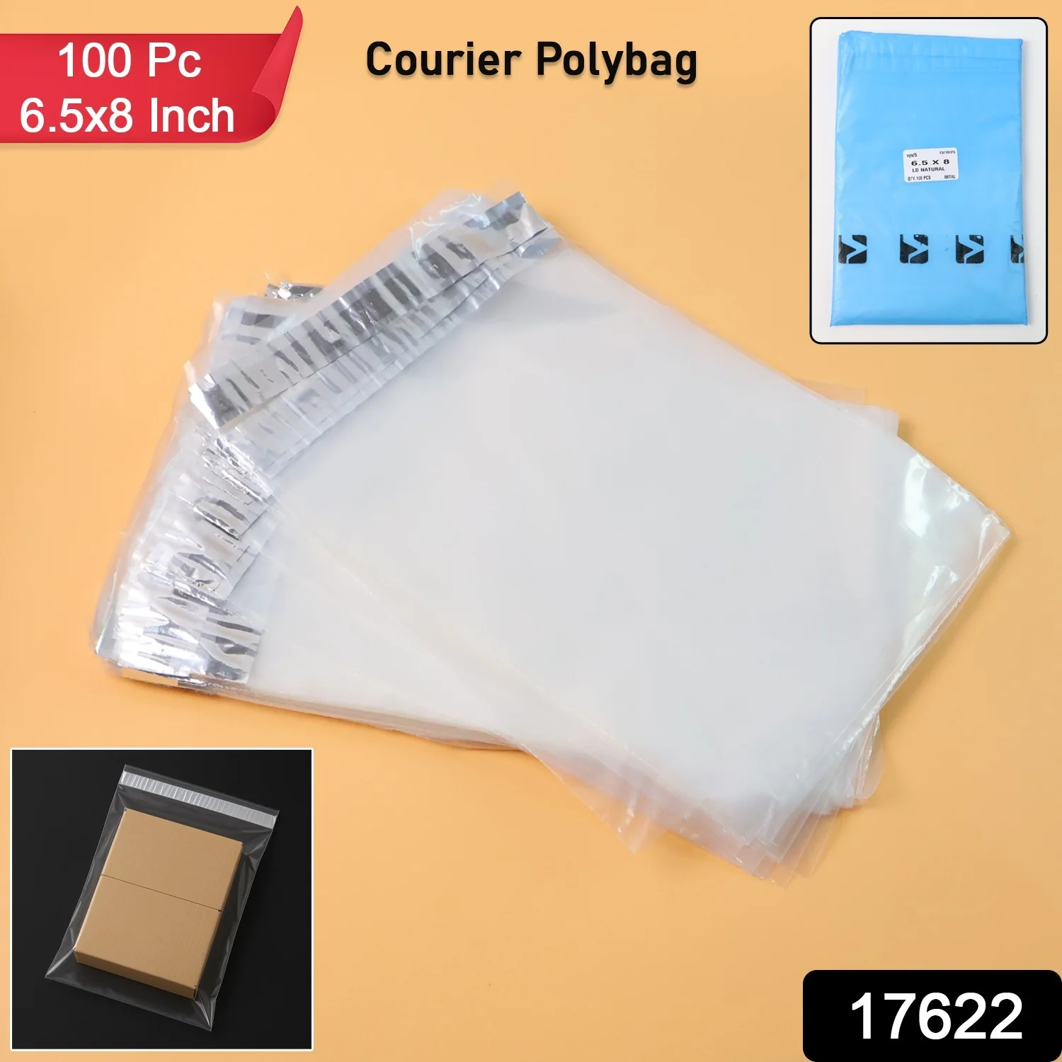 Self-Adhesive Courier Polybags (6.5x8 Inch / 100 Pc) - Image 2
