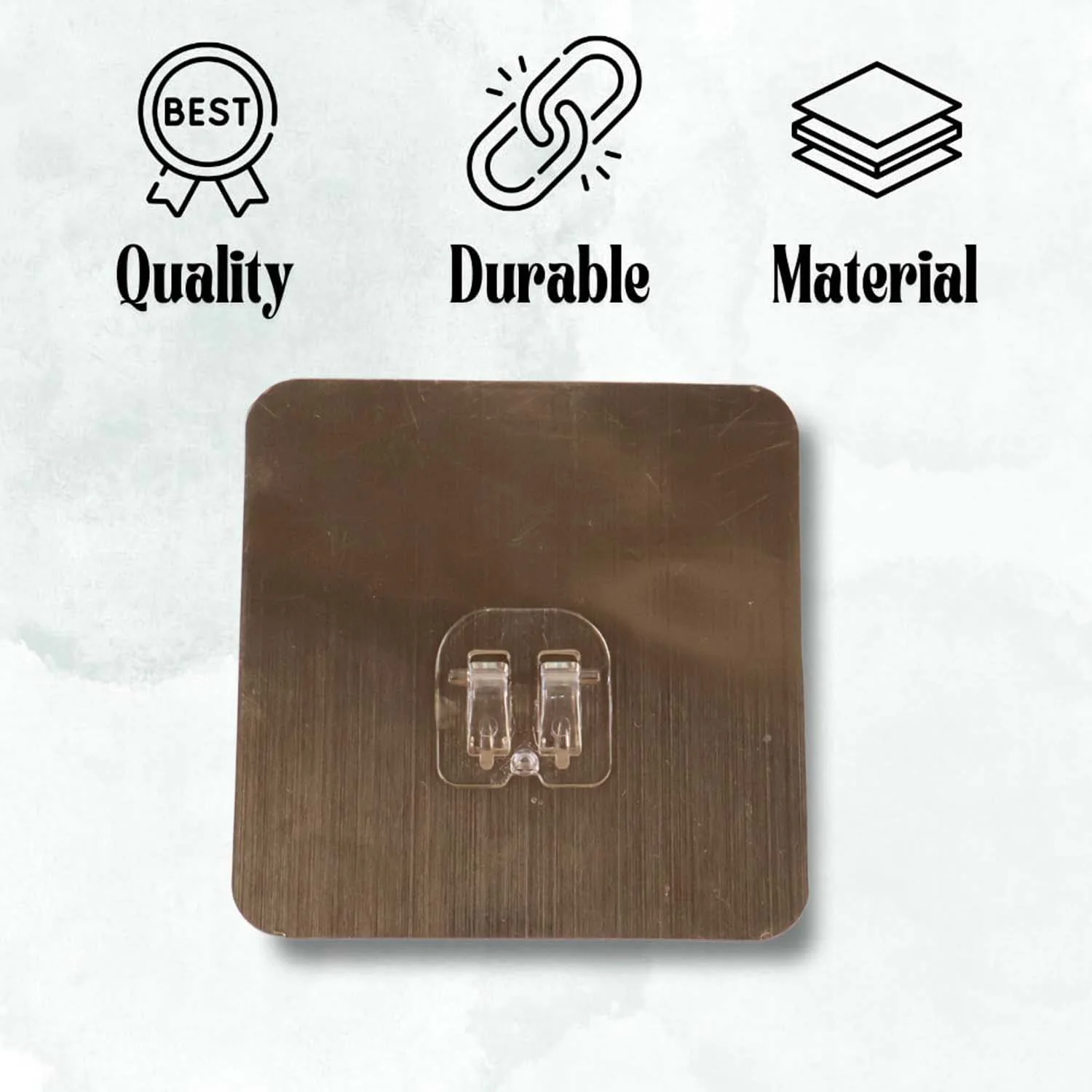 Self-Adhesive Heavy-Duty Plastic Wall Hook – 1 Pc (8x8 cm) - Image 8
