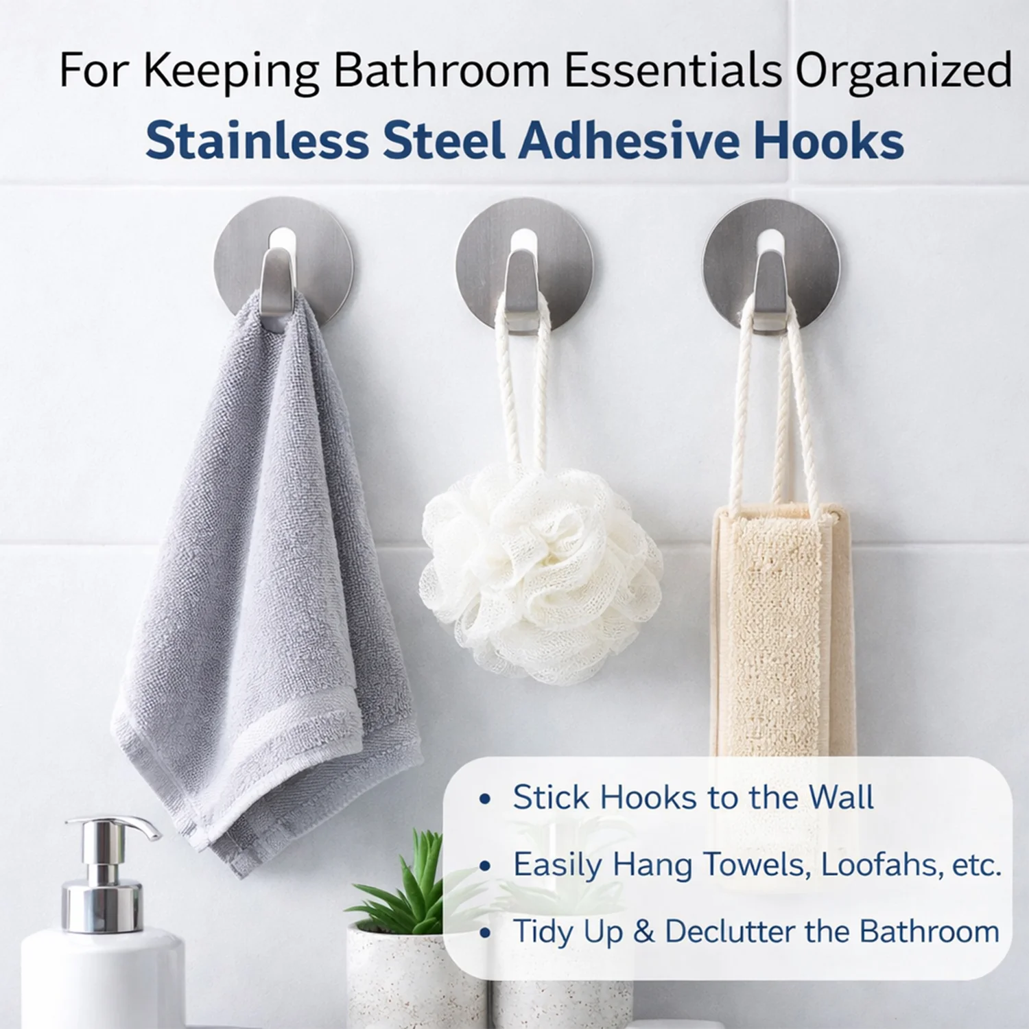 Heavy Duty Self-Adhesive Stainless Hooks – Waterproof for Robes, Coats & Towels - Image 4