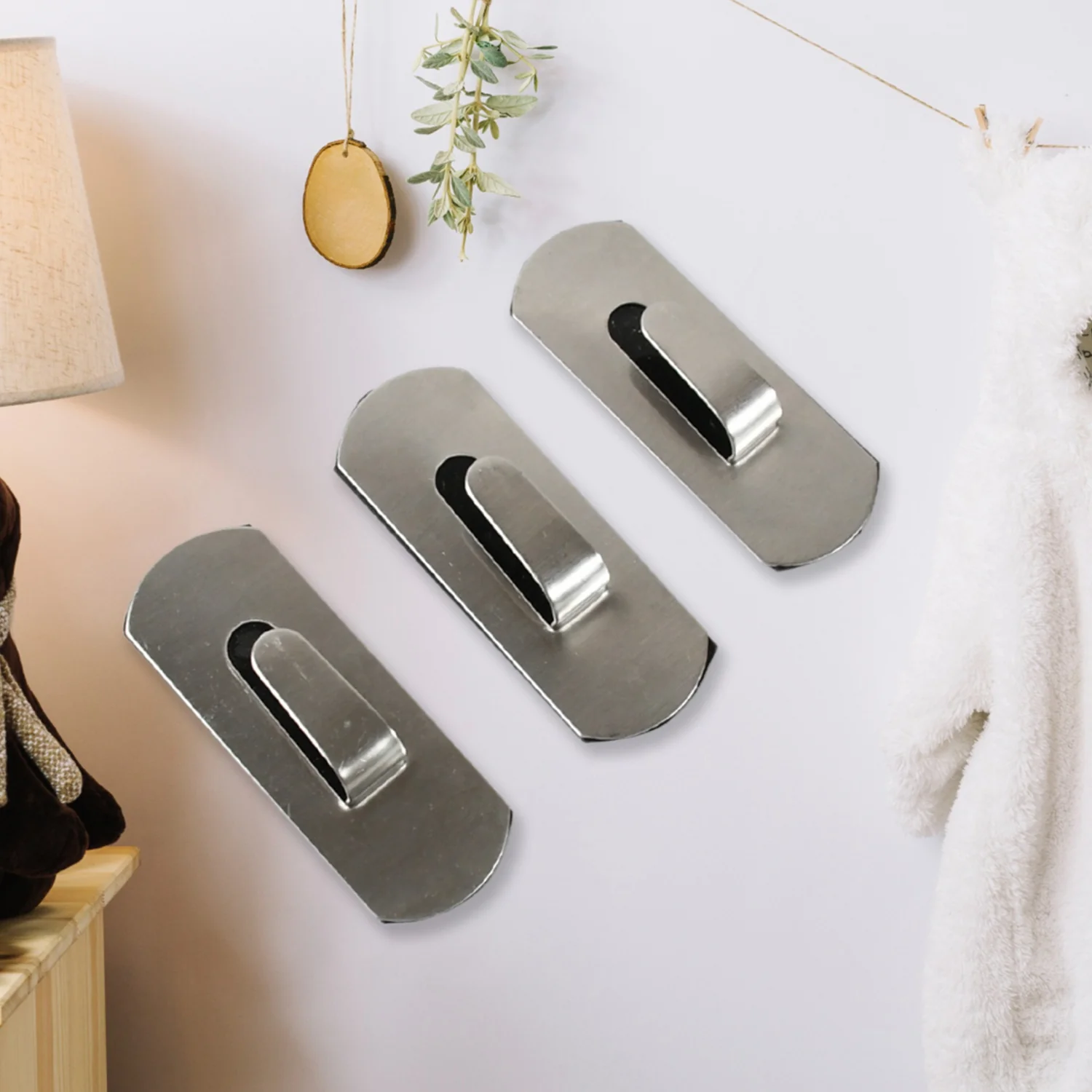 Self- Adhesive Hooks, Heavy Duty Wall Hooks Hangers Stainless Steel Waterproof Sticky Hooks for Hanging Robe Coat Towel Kitchen Bathroom and. - Image 6