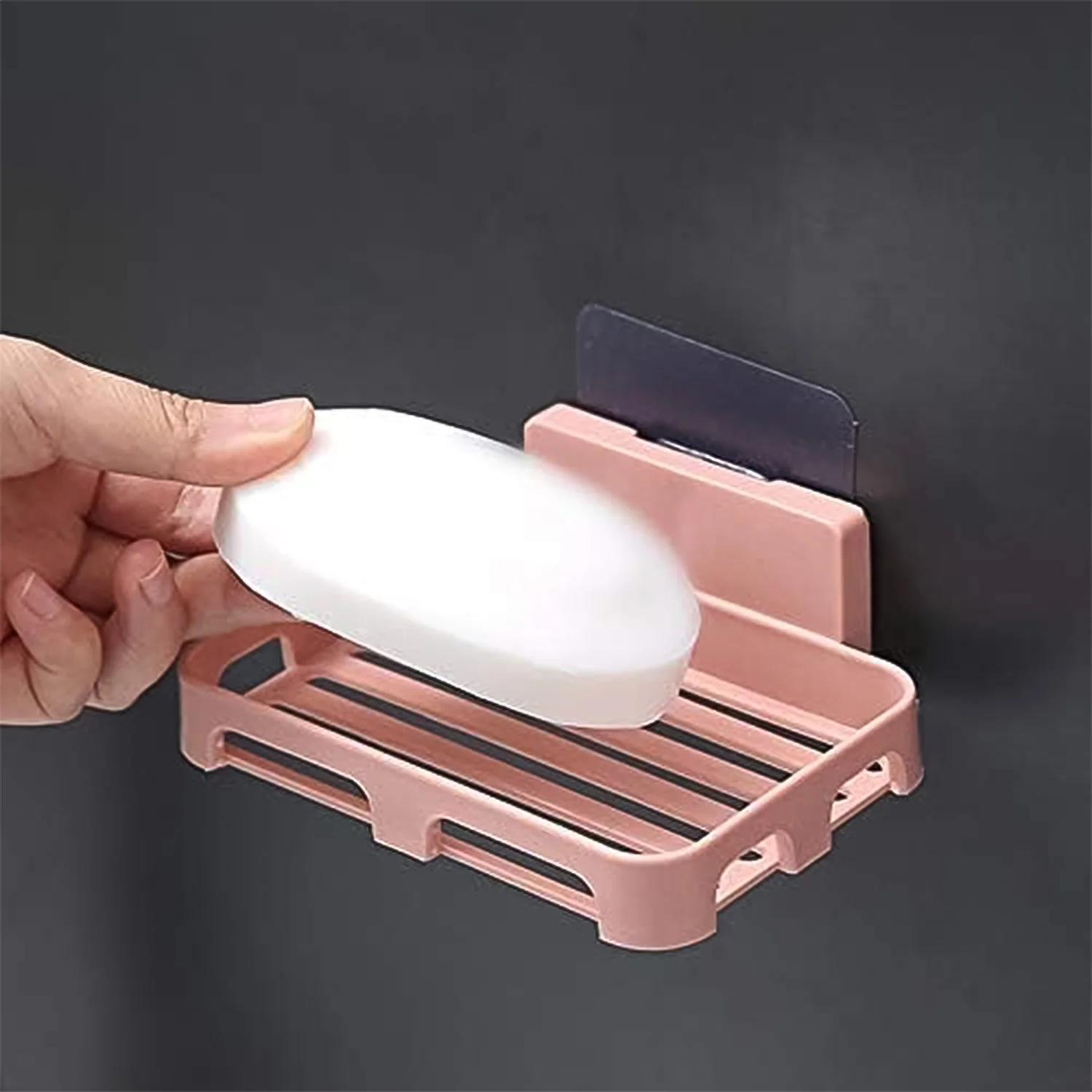 Self Adhesive Rectangular Soap Dish Holder (1 Pc) - Image 4