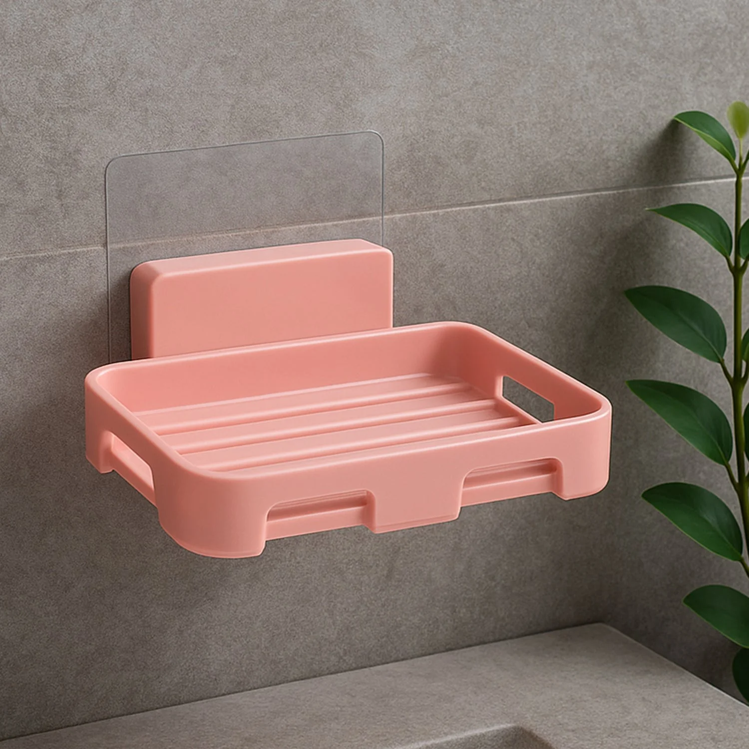Self Adhesive Rectangular Soap Dish Holder (1 Pc) - Image 6