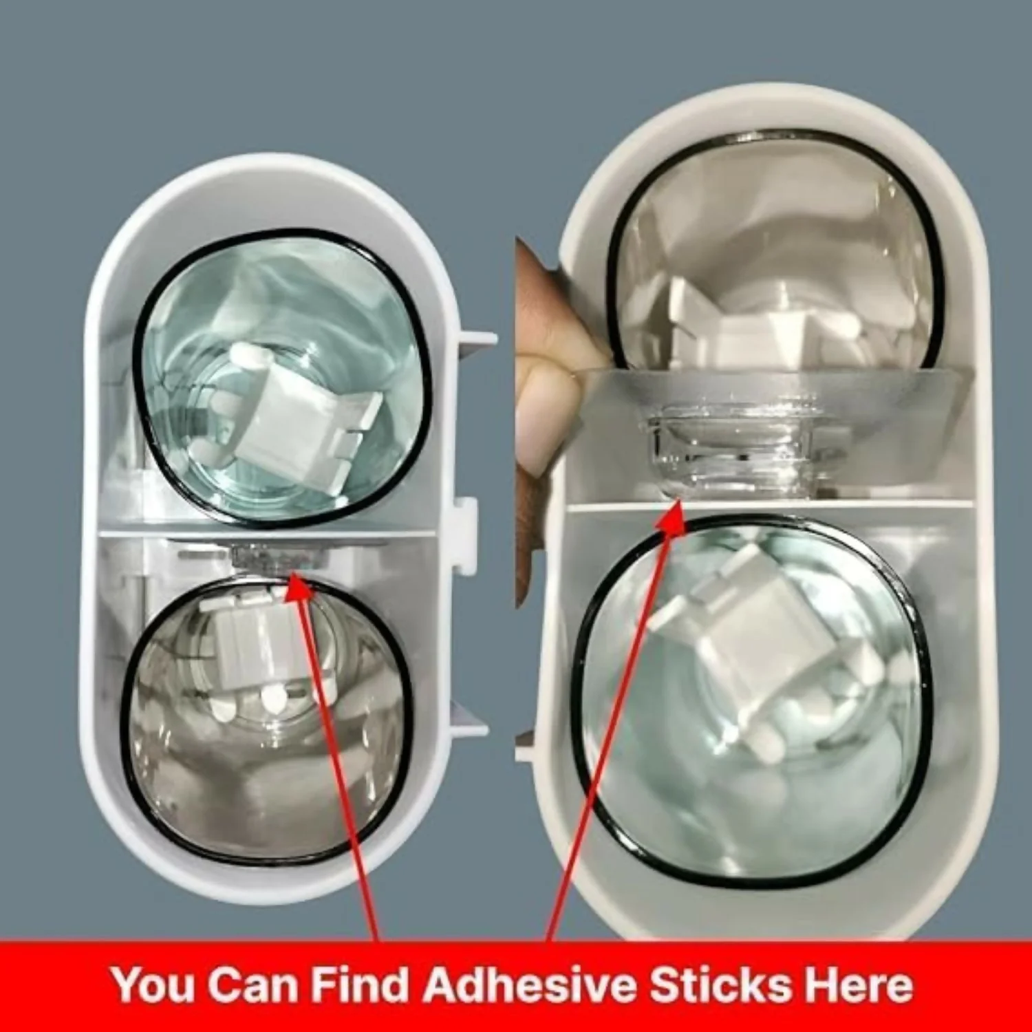 Self adhesive Toothbrush Holder 2 cup set - Image 4
