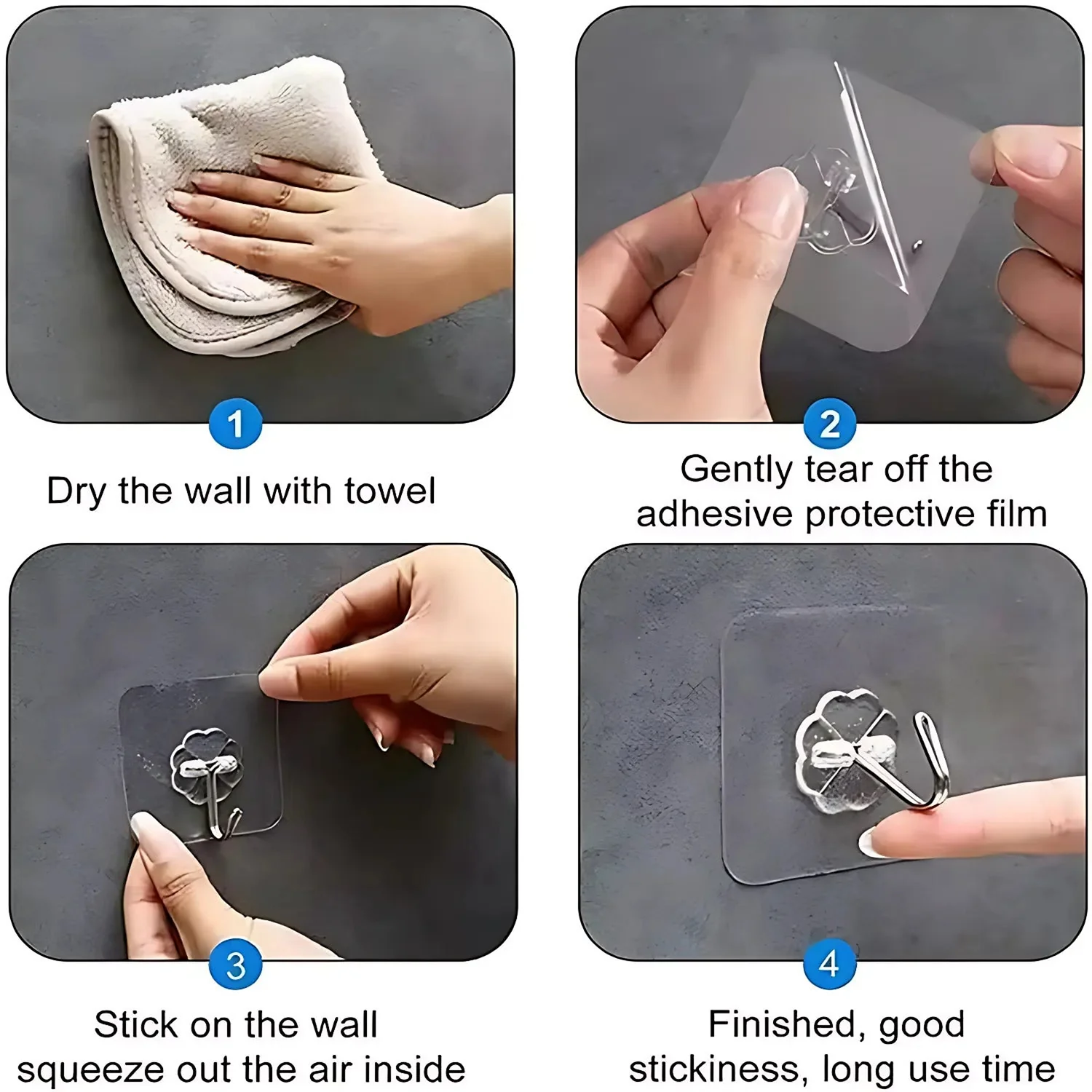 Self Adhesive Transparent Wall Hook (1 Pc) - Image 4