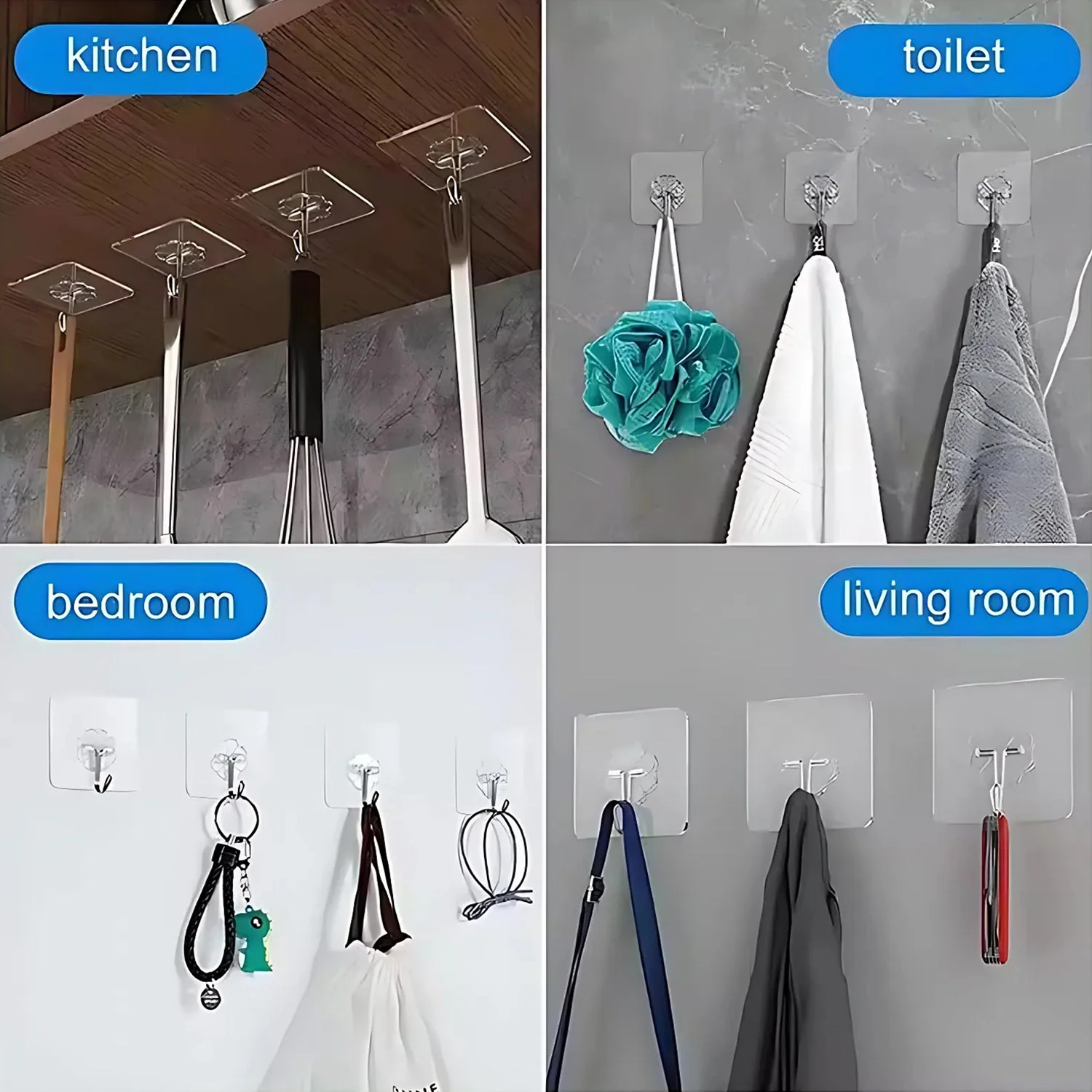 Self Adhesive Transparent Wall Hook (1 Pc) - Image 7