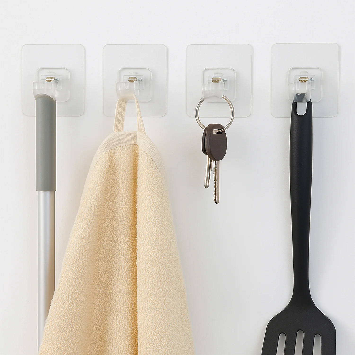 Self-Adhesive Transparent Wall Hook Holder Clip (1 Pc) - Image 4