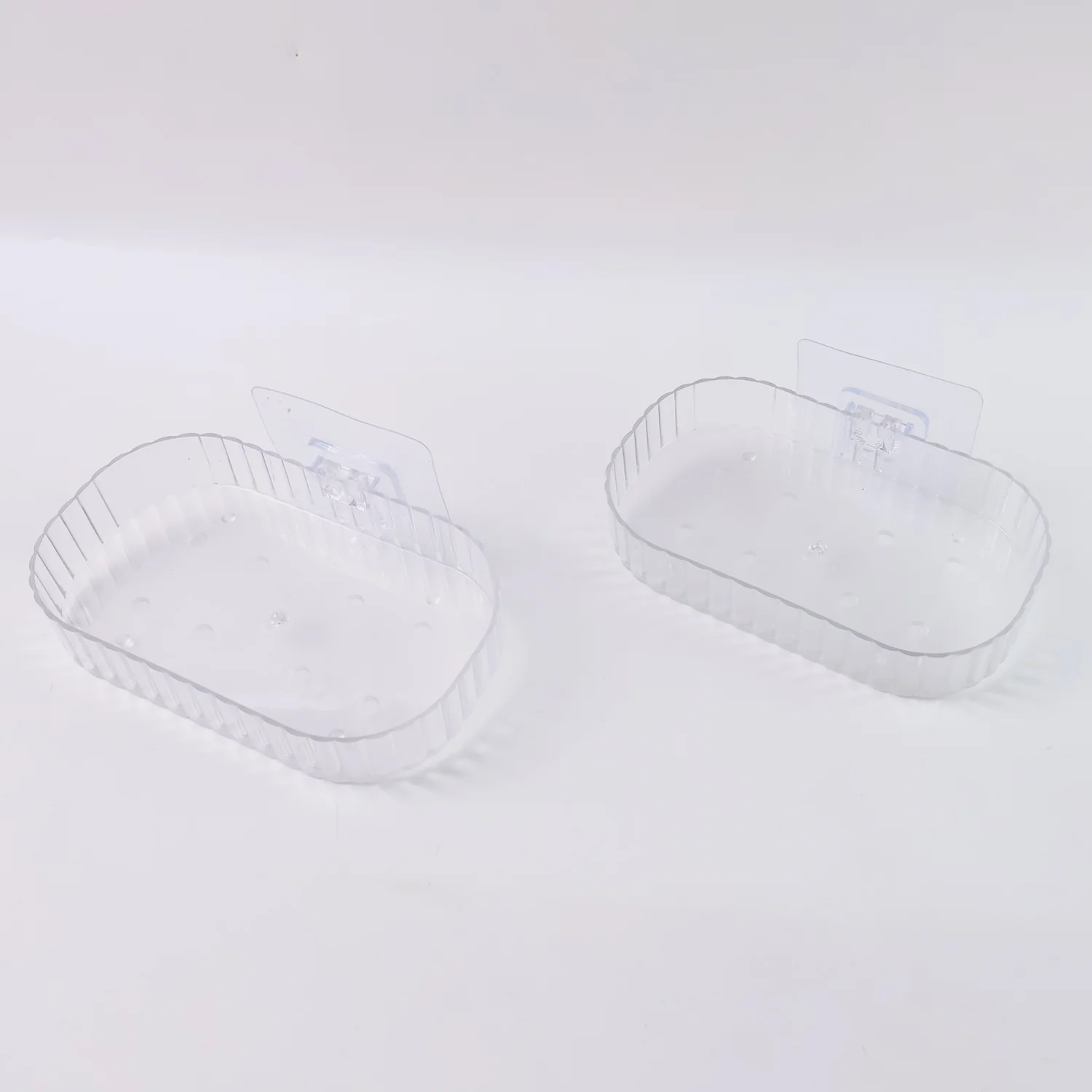 Self Adhesive Transparent Wall Mounted Soap Dish Holder (2 Pc) - Image 5