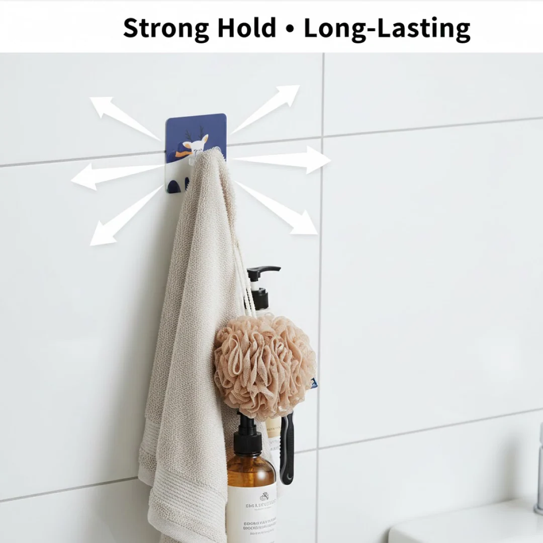 Self-Adhesive Wall Hook – Drill-Free, Waterproof & Oil-Proof Toothbrush, (1 Pc) - Image 4