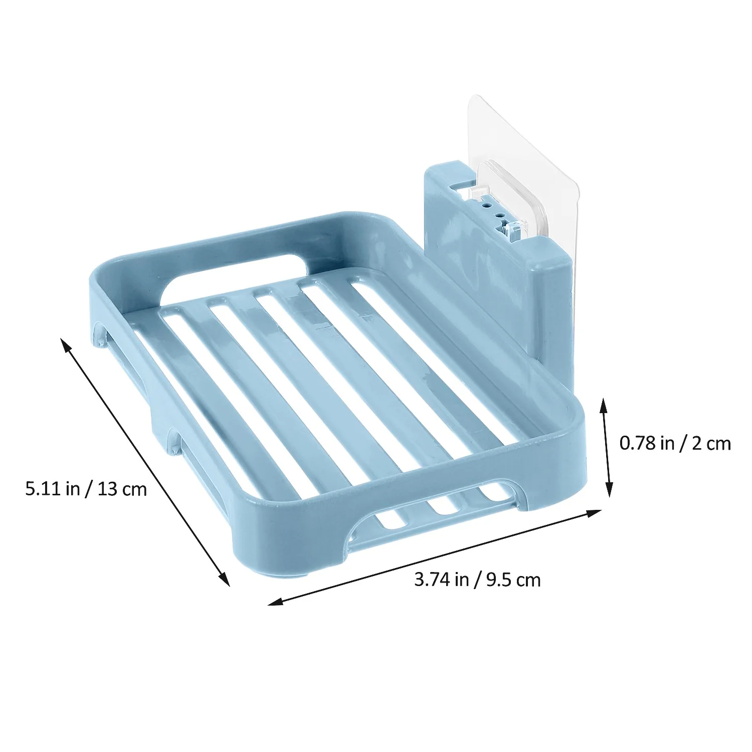 Self-Adhesive Wall Mount Plastic Soap Dish with Drain Slots - Image 6