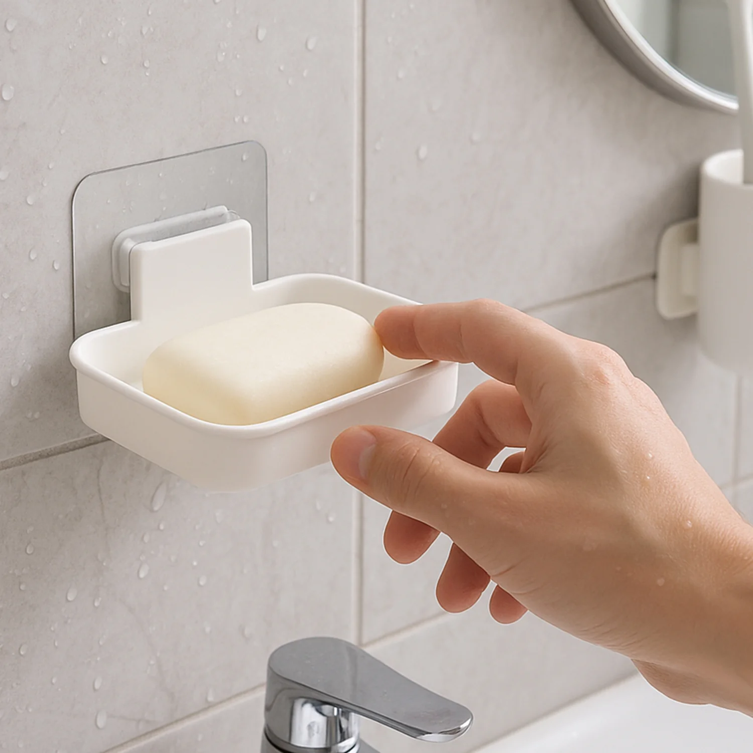 Self Adhesive Wall Mounted Soap Dish Holder (1 Pc) - Image 9