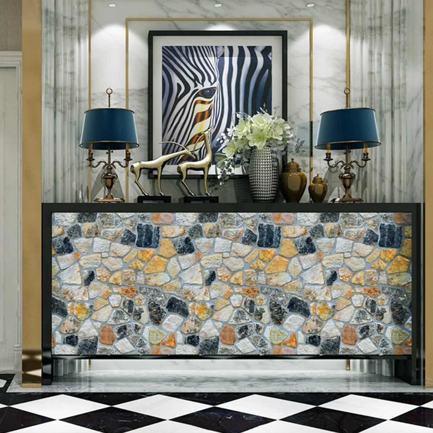 Self-Adhesive Waterproof Wallpaper Roll - (1 Pc / Mix Design) - Image 3