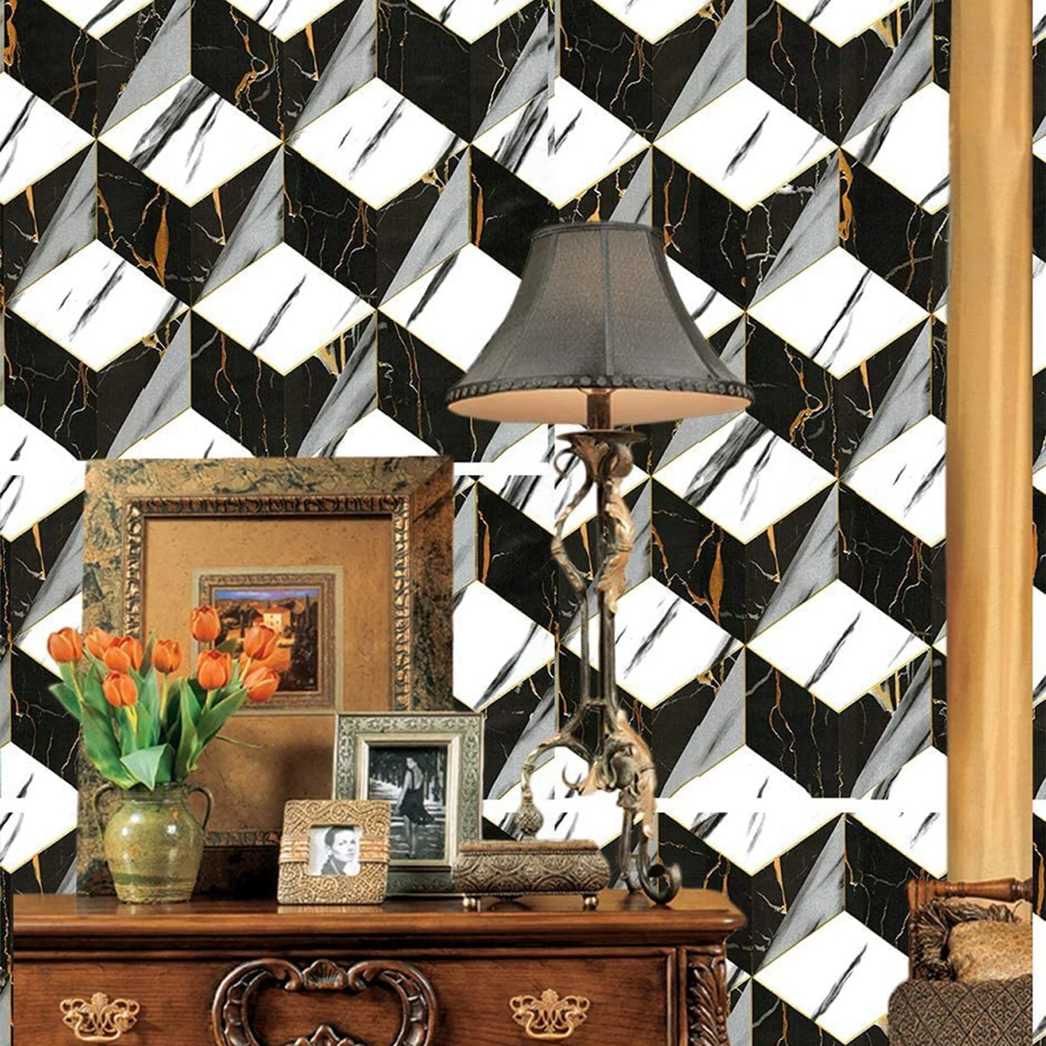 Self-Adhesive Waterproof Wallpaper Roll 45 cm x 1 m - (1 Pc) - Image 3