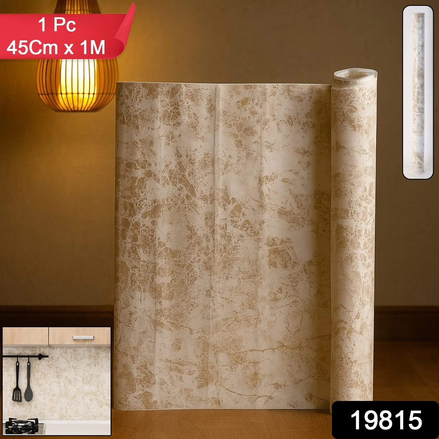 Self-Adhesive Waterproof Wallpaper Roll 45 cm x 1 m - (1 Pc) - Image 2