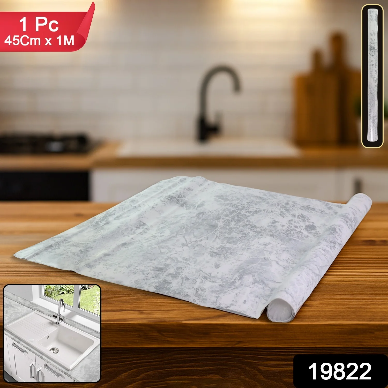 Self-Adhesive Waterproof Wallpaper Roll 45 cm x 1 m - (1 Pc) - Image 2