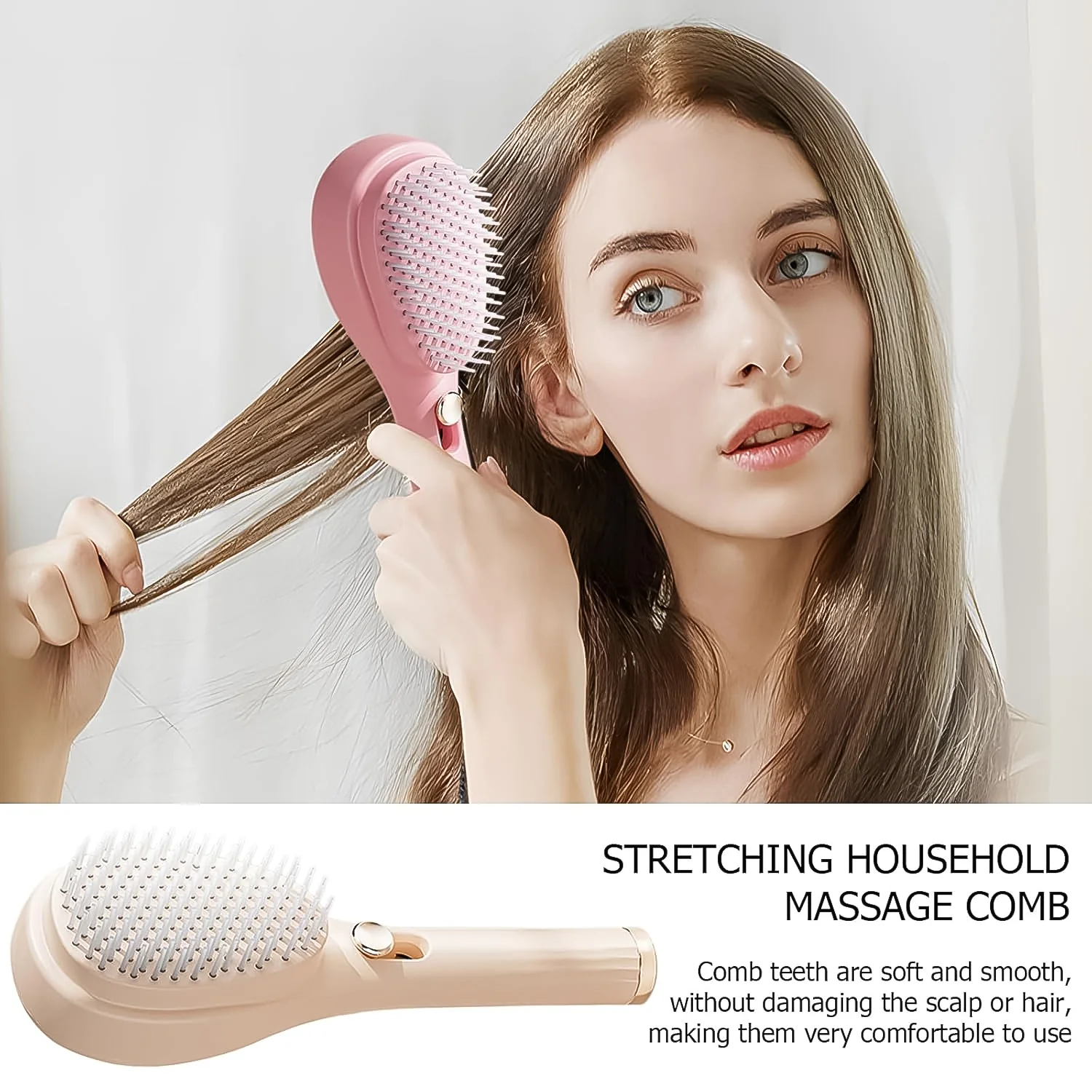 Self-Cleaning Anti-Static Massage Comb (1 Pc) - Image 4