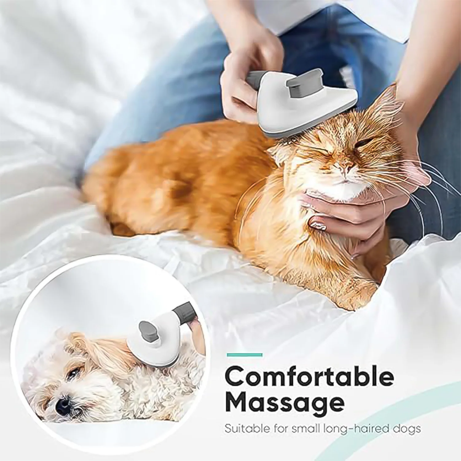 Self-Cleaning Slicker Brush for Dogs & Cats (1 Pc) - Image 5