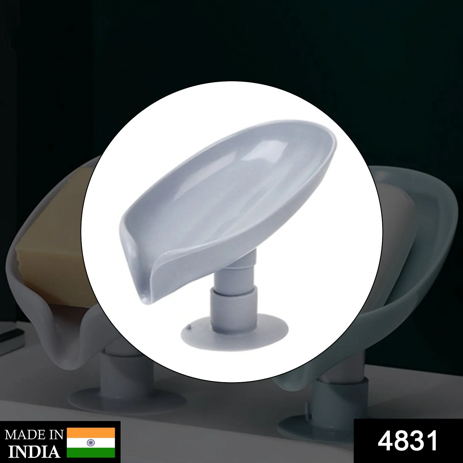 Self Draining Soap Holder for Bathroom Leaf Shape Soap Tray - Image 2