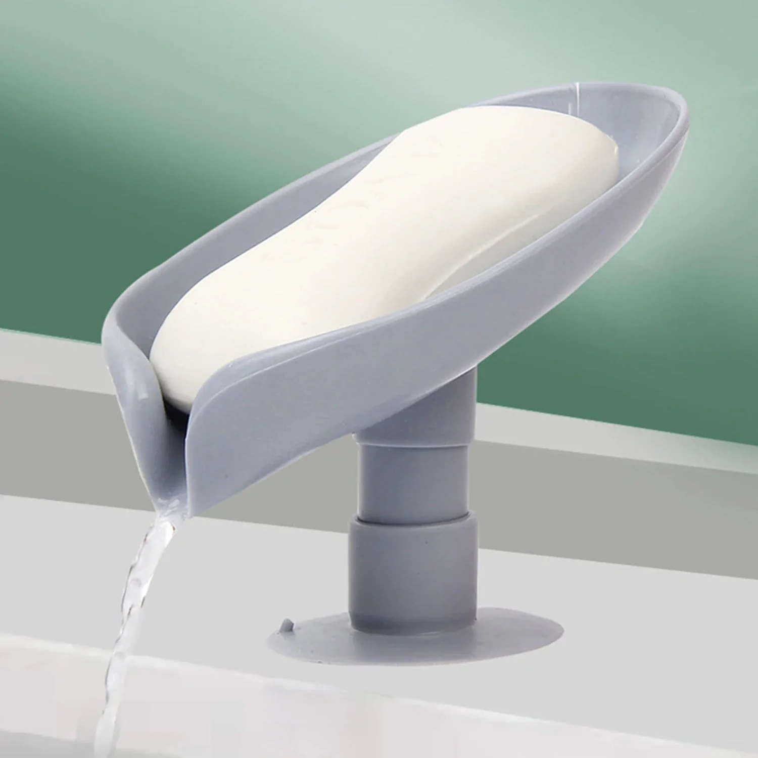 Self Draining Soap Holder for Bathroom Leaf Shape Soap Tray - Image 4