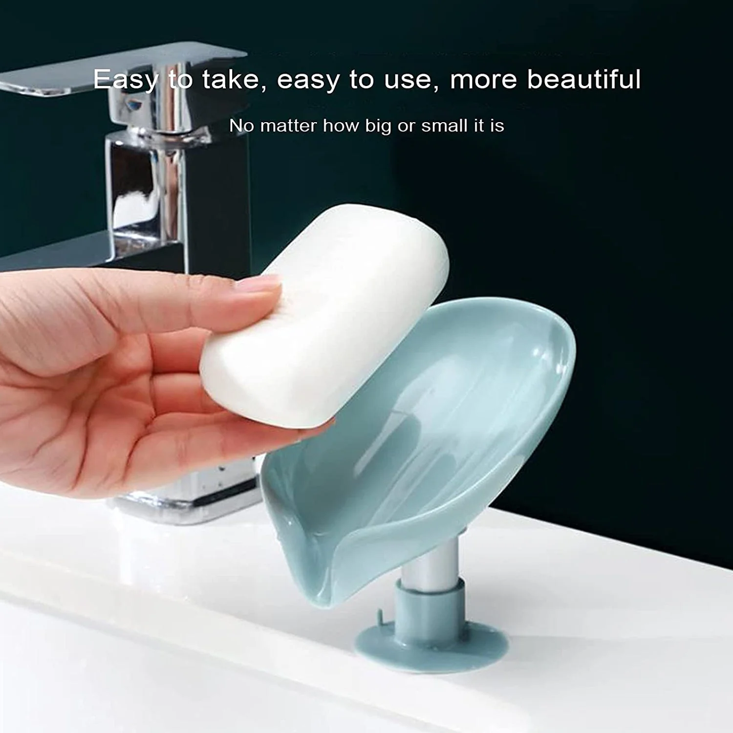Self Draining Soap Holder for Bathroom Leaf Shape Soap Tray - Image 8