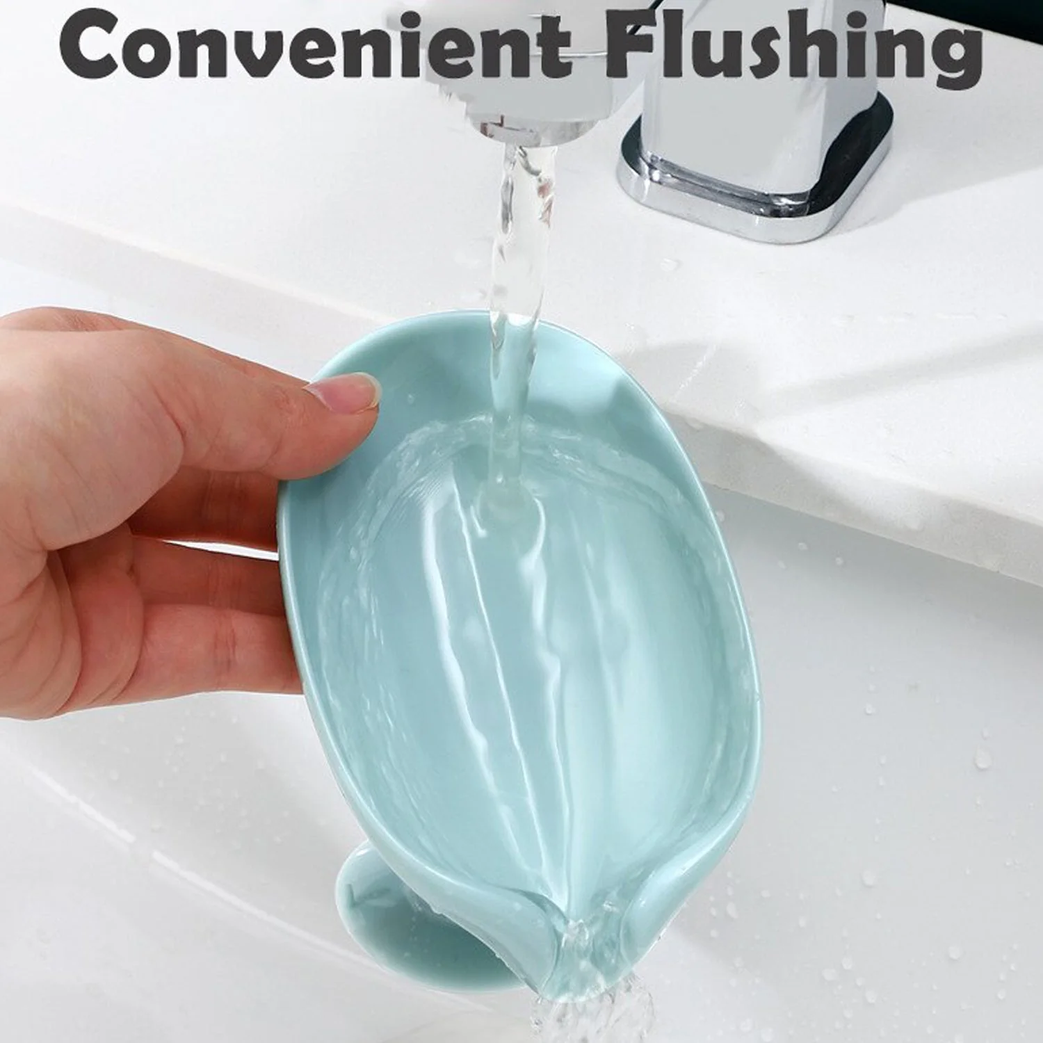 Self Draining Soap Holder for Bathroom Leaf Shape Soap Tray - Image 9