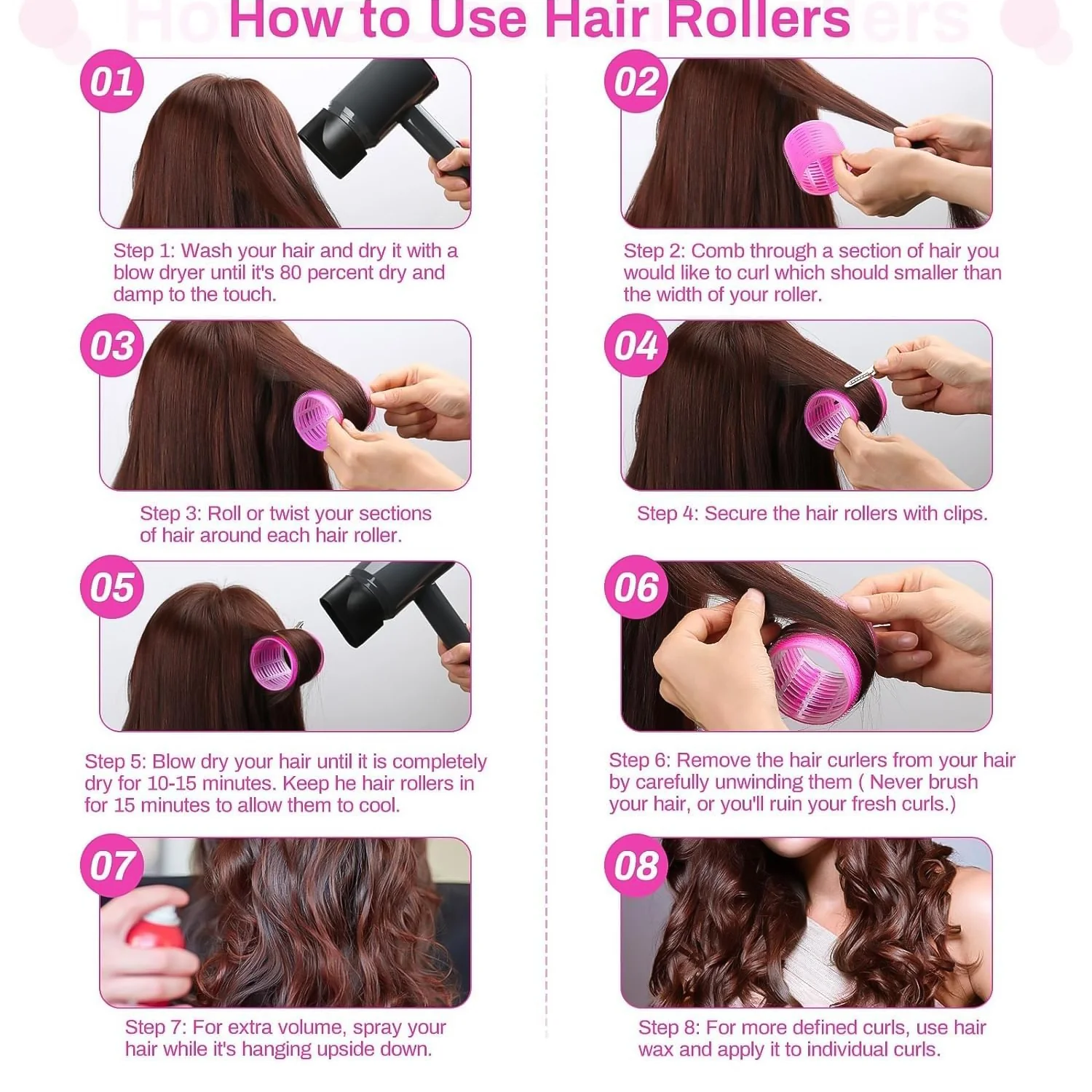 Self-Grip Hair Rollers Set (4 Pc / Big) - Image 7