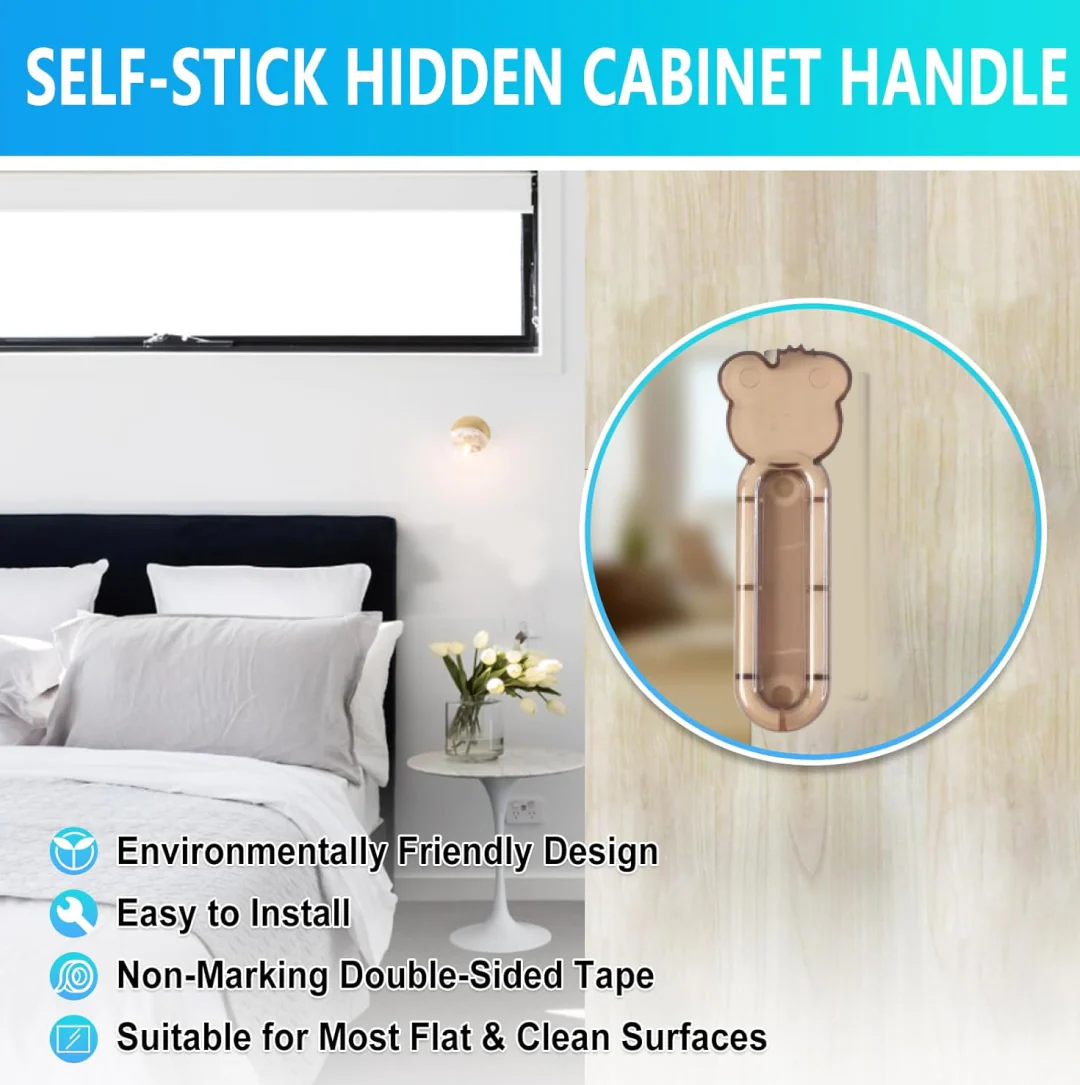 Self Stick Push Pull Helper Door Handle Adhesive Grip Handle (2 Pc) - Image 10