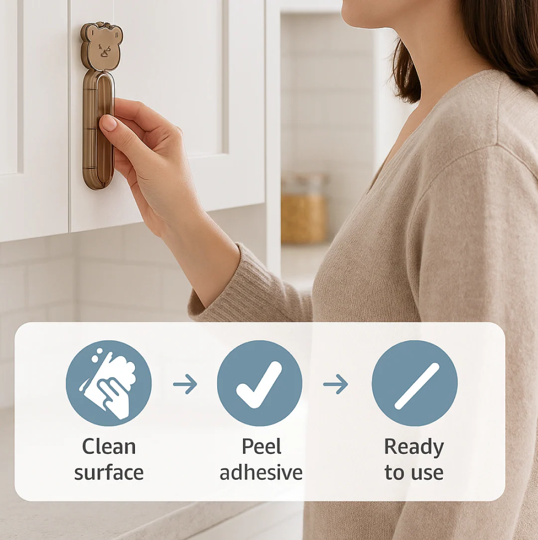 Self Stick Push Pull Helper Door Handle Adhesive Grip Handle (2 Pc) - Image 12