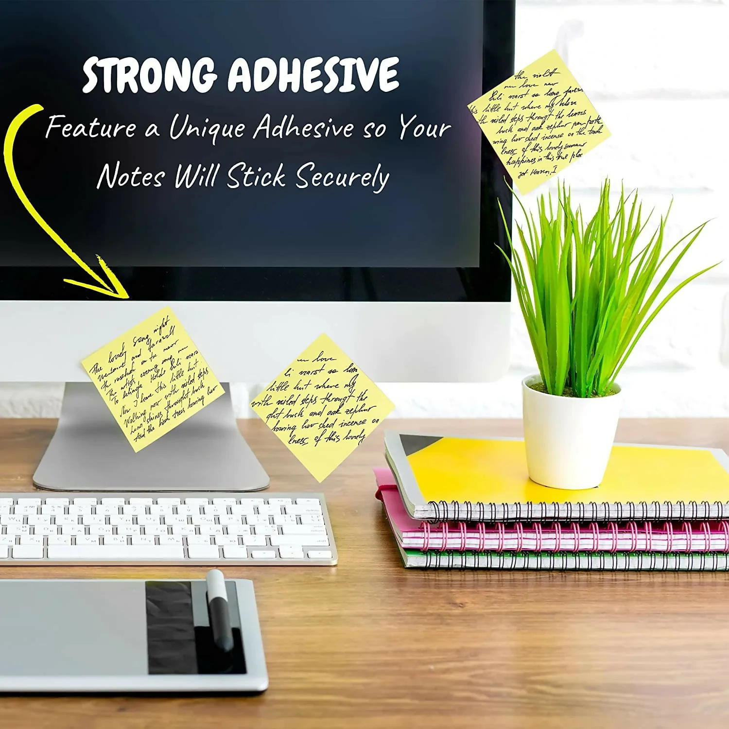 Self Sticky Note Pad 3 x 4 Inches with Strong Adhesive for Office & Home (80Sheets,Pack Of 6) - Image 2