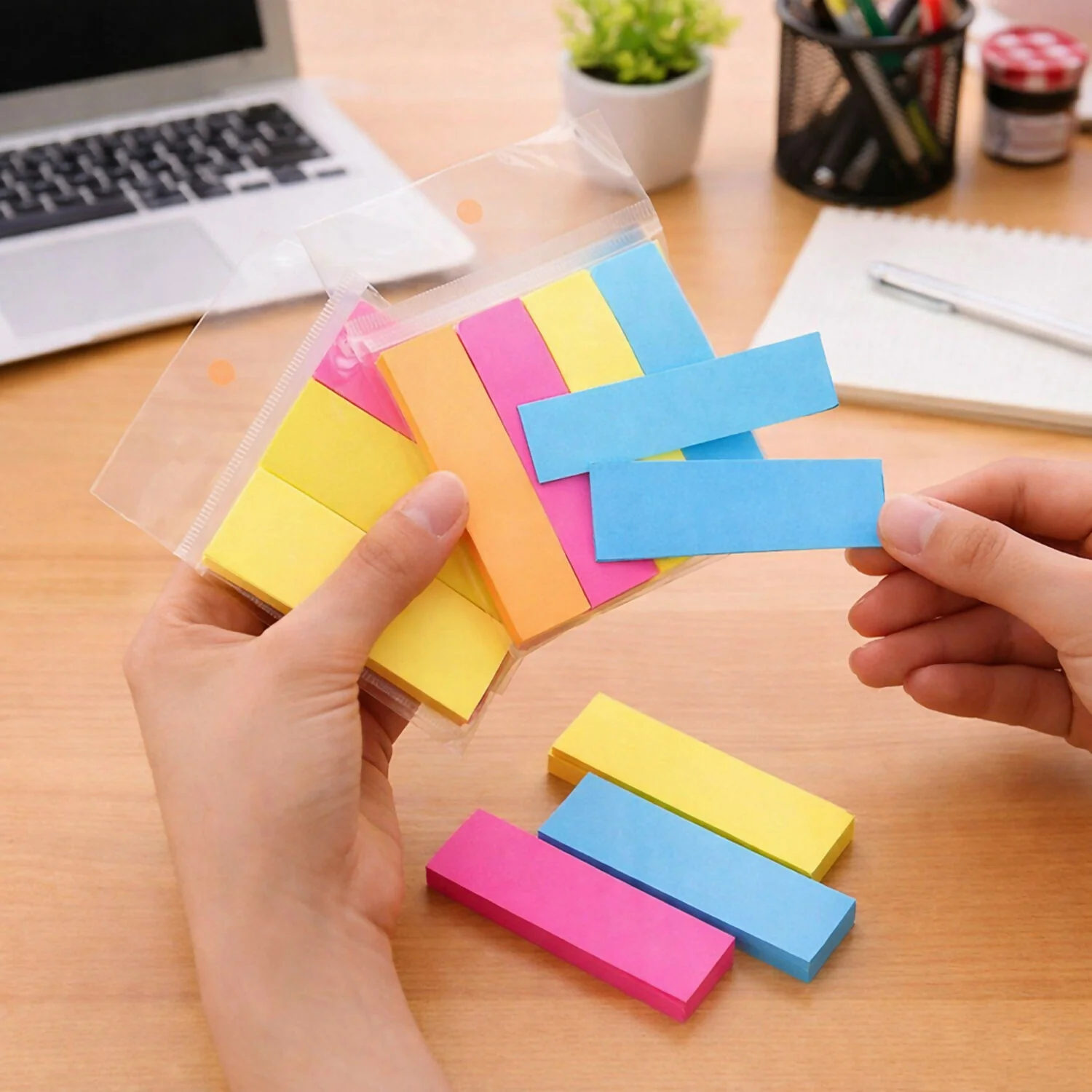 Self Sticky Notes Pad 3 Multicolour with Strong Adhesive (25×3×75 mm, 40 Sheets, 6 Pack Combo) - Image 2