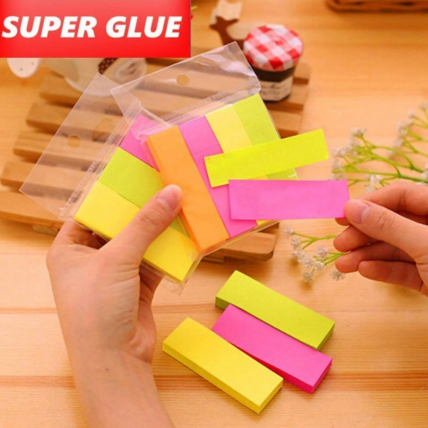 Self Sticky Notes Pad 3 Multicolour with Strong Adhesive (25×3×75 mm, 40 Sheets, 6 Pack Combo) - Image 3