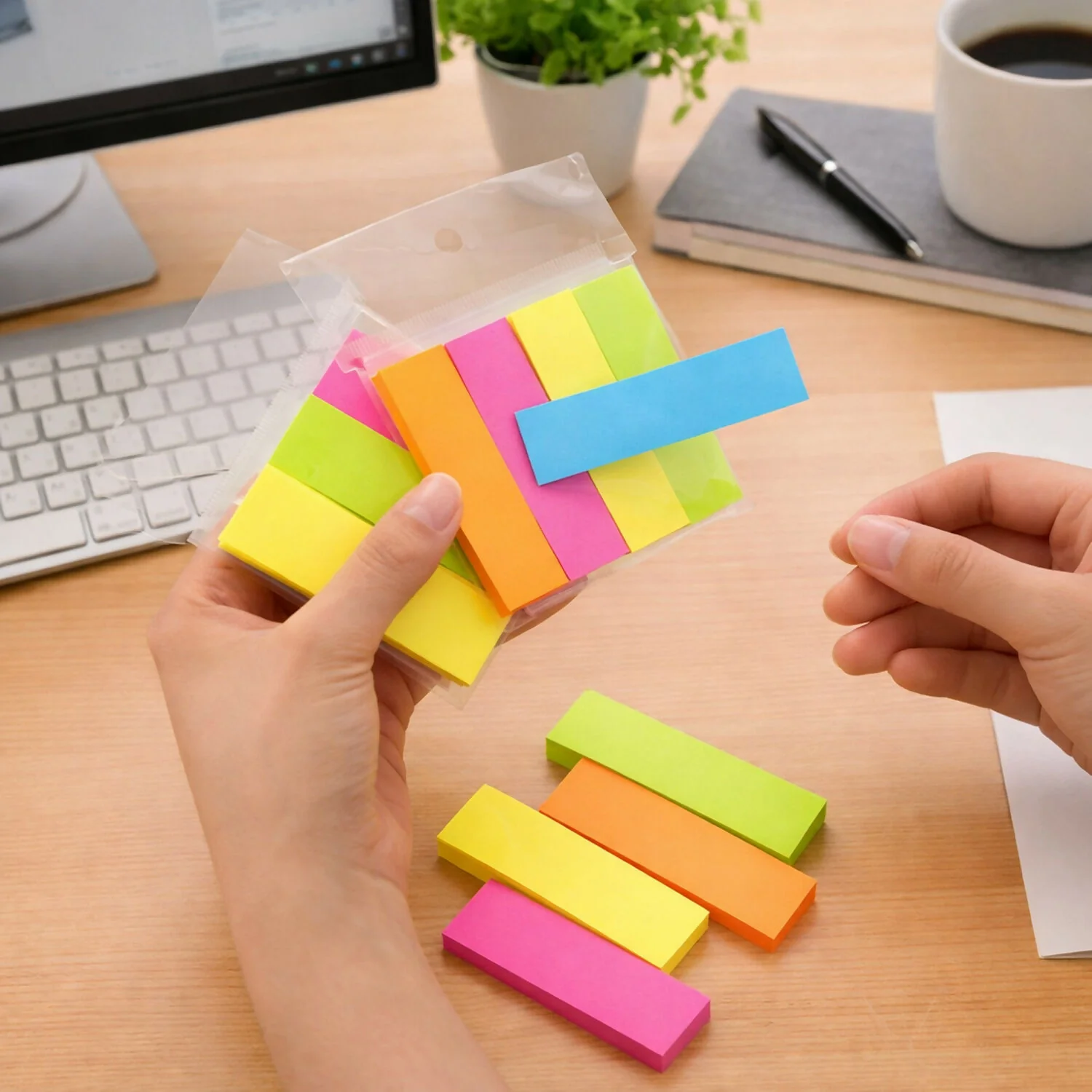 Self Sticky Notes Pad 4 Multicolour with Strong Adhesive (18.75×4×75 mm,40 Sheets,6 Pack Combo) - Image 2