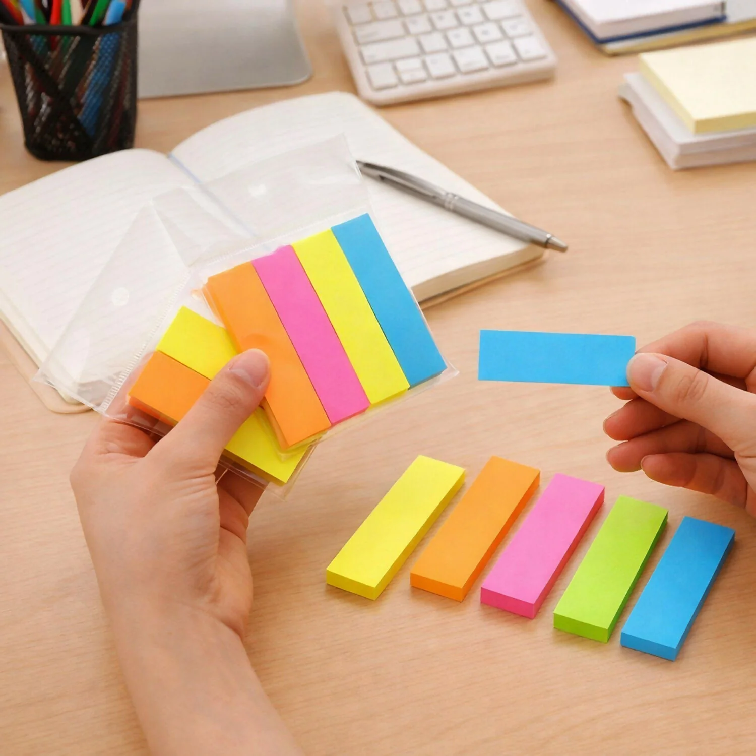 Self Sticky Notes Pad 5 Multicolour with Strong Adhesive (15×5×75mm,40 Sheets,6 Pack) - Image 2
