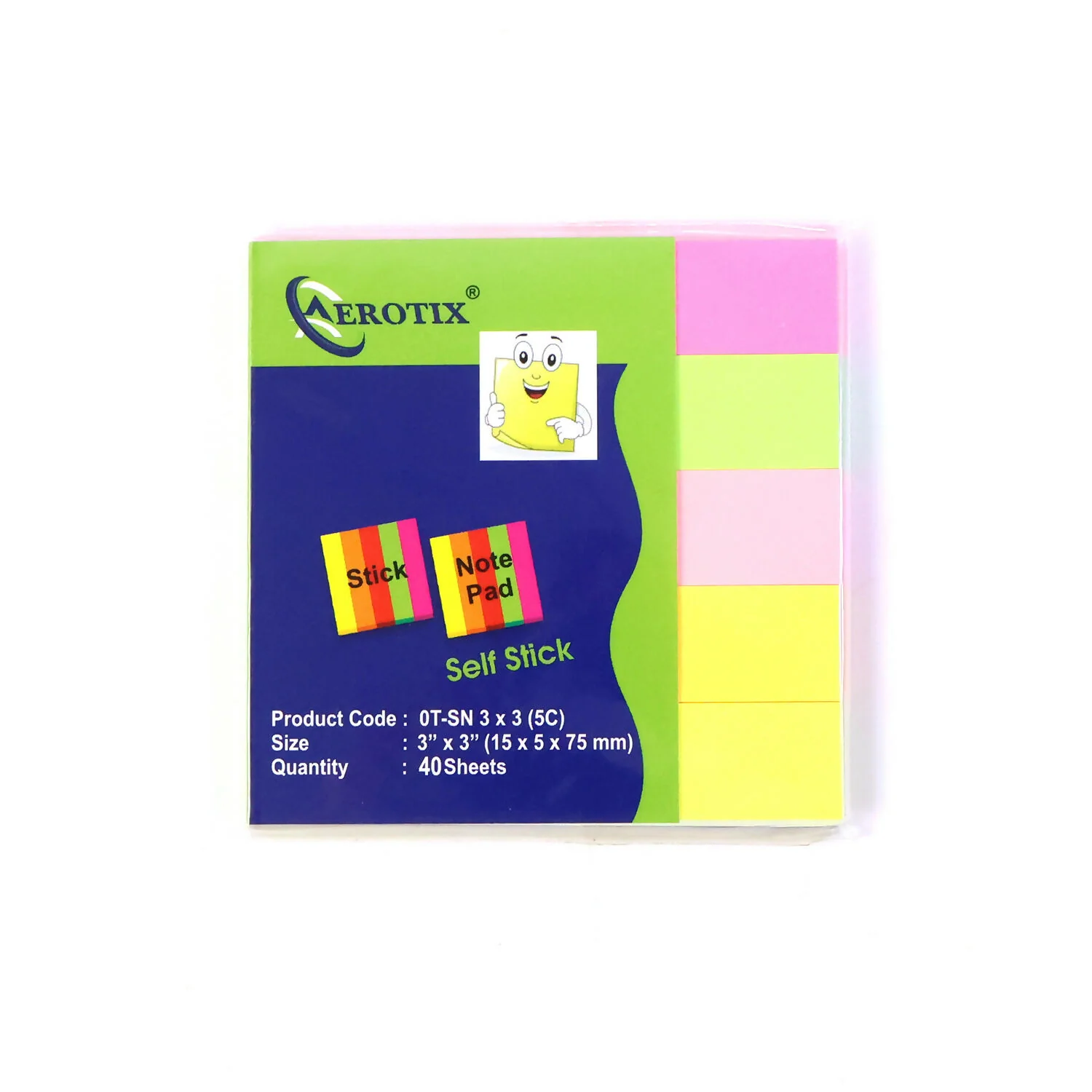 Self Sticky Notes Pad 5 Multicolour with Strong Adhesive (15×5×75mm,40 Sheets,6 Pack) - Image 4