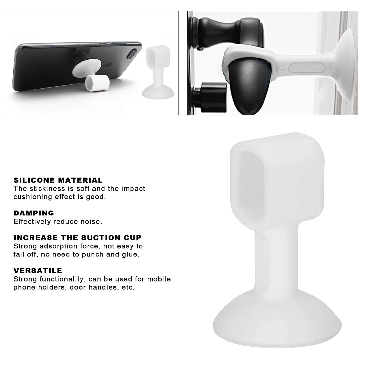 Self-Sucking Silicone Door Stopper (1 Pc / Mix Color) - Image 7